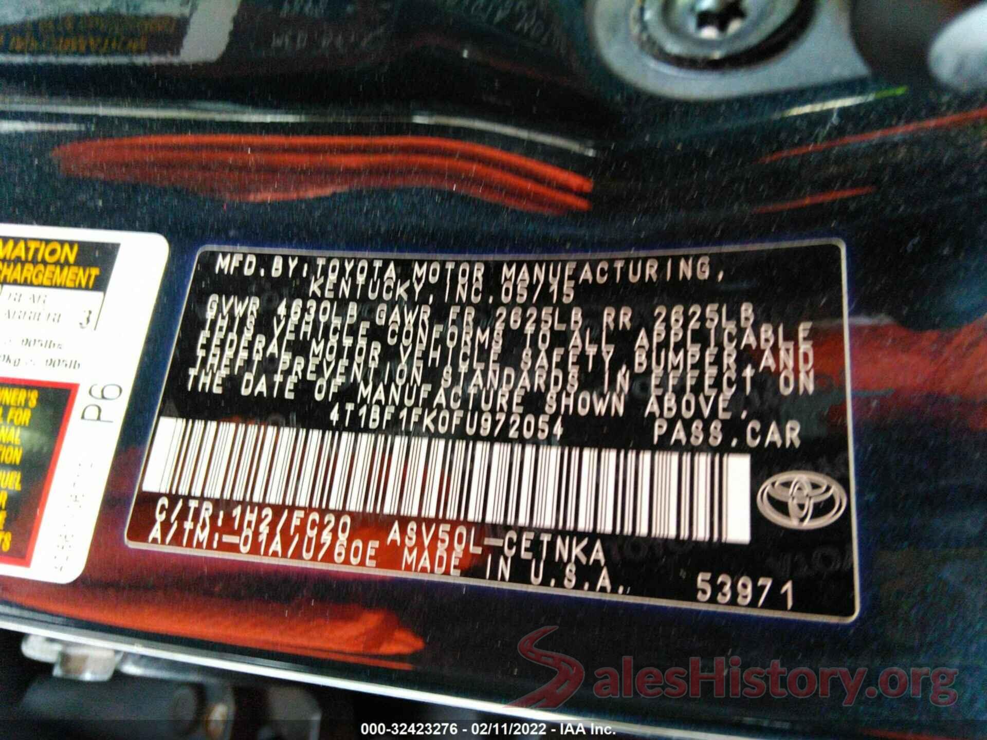 4T1BF1FK0FU972054 2015 TOYOTA CAMRY