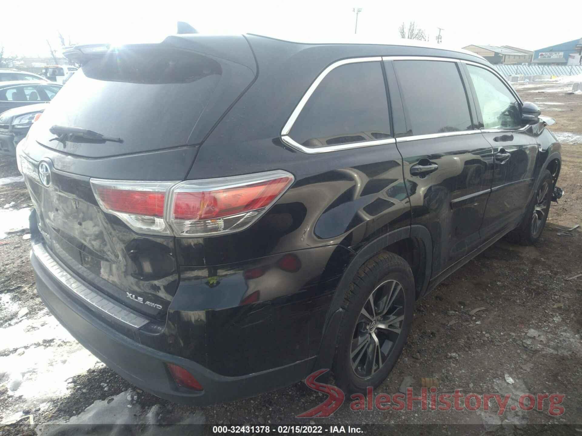 5TDJKRFHXGS261434 2016 TOYOTA HIGHLANDER