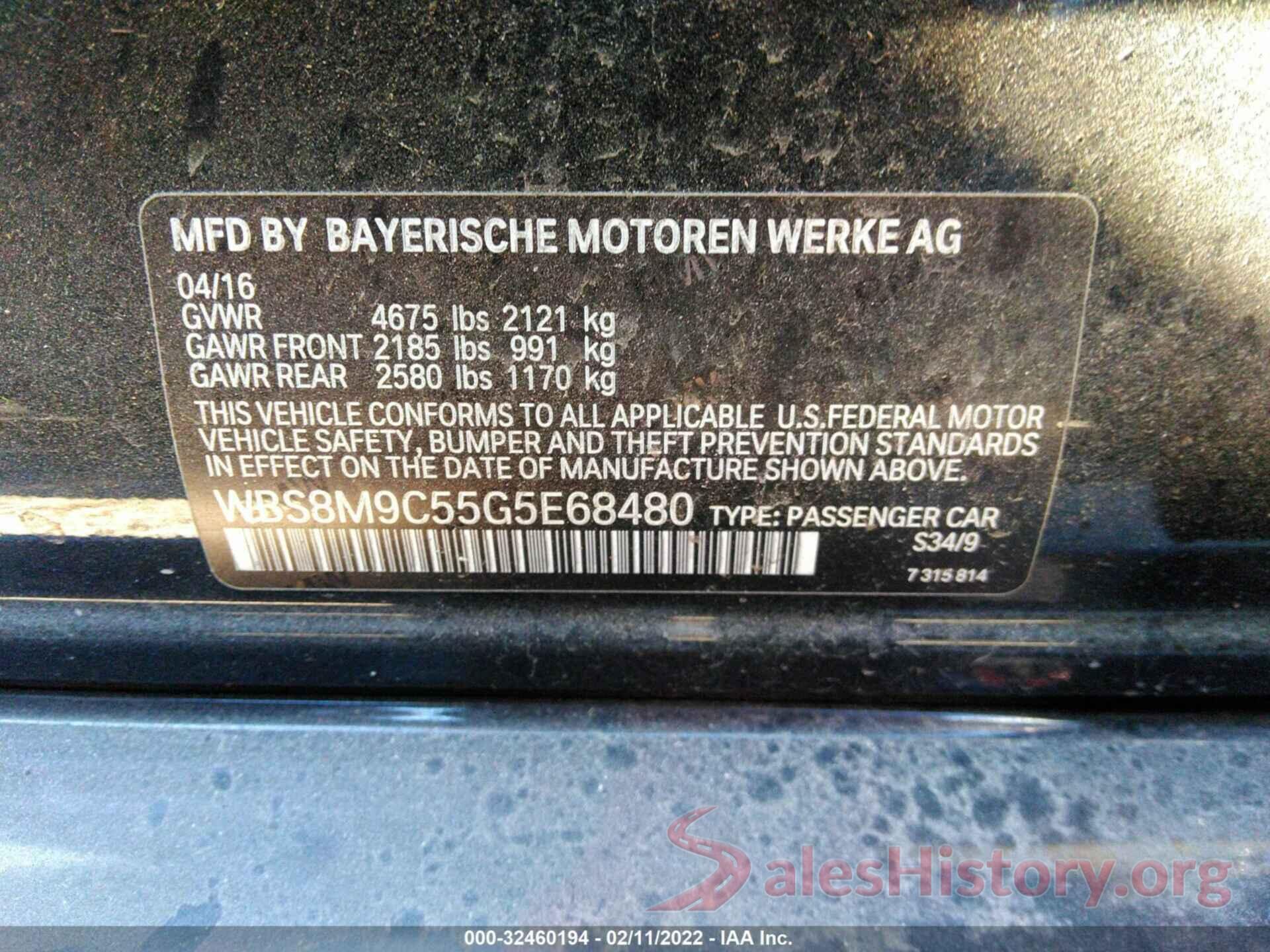 WBS8M9C55G5E68480 2016 BMW M3