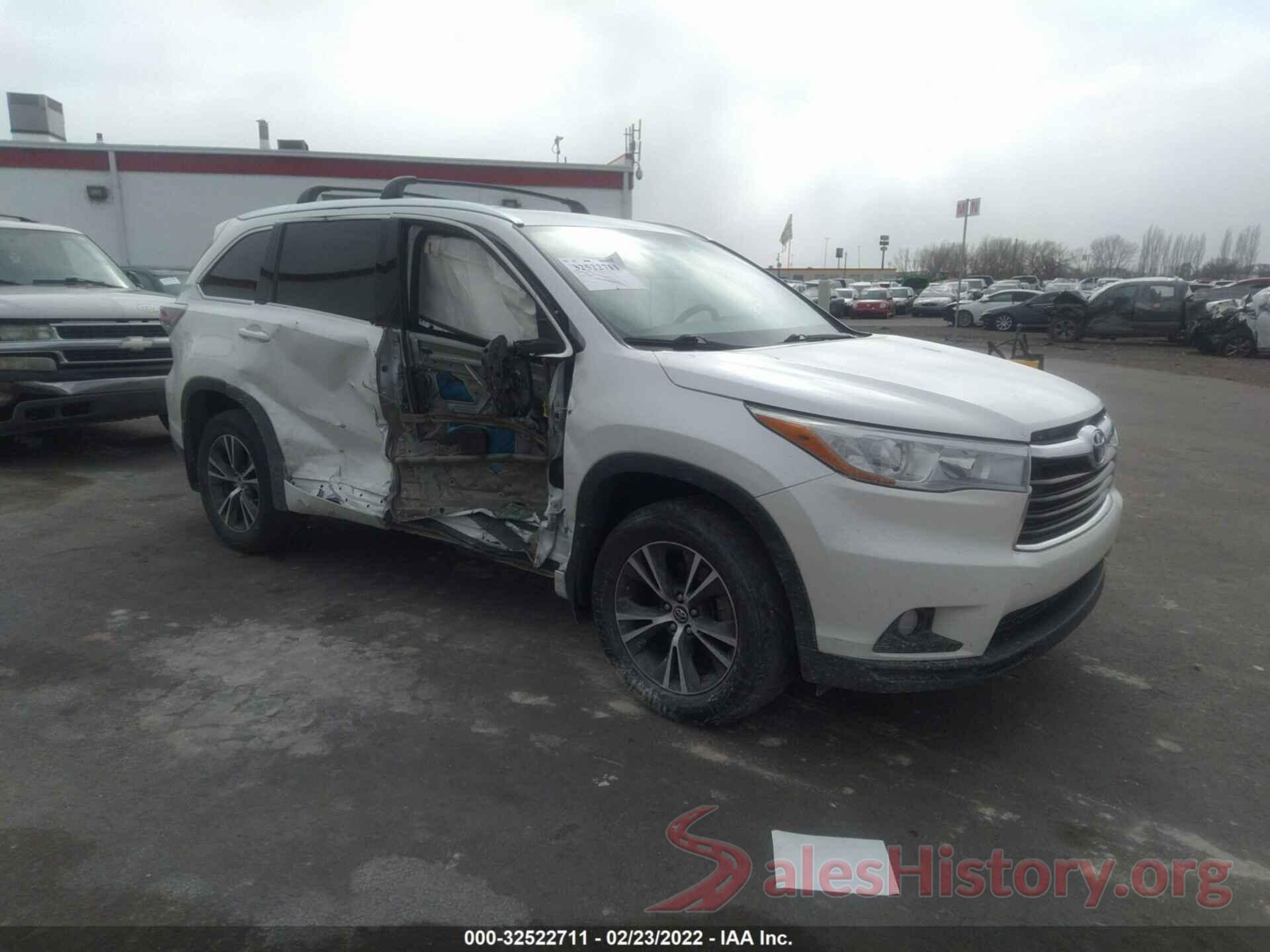 5TDJKRFH5GS351686 2016 TOYOTA HIGHLANDER