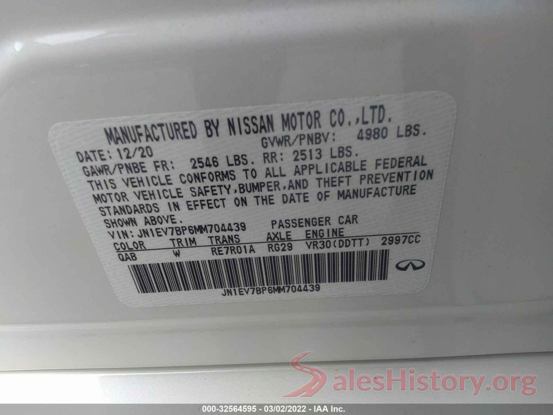 JN1EV7BP6MM704439 2021 INFINITI Q50