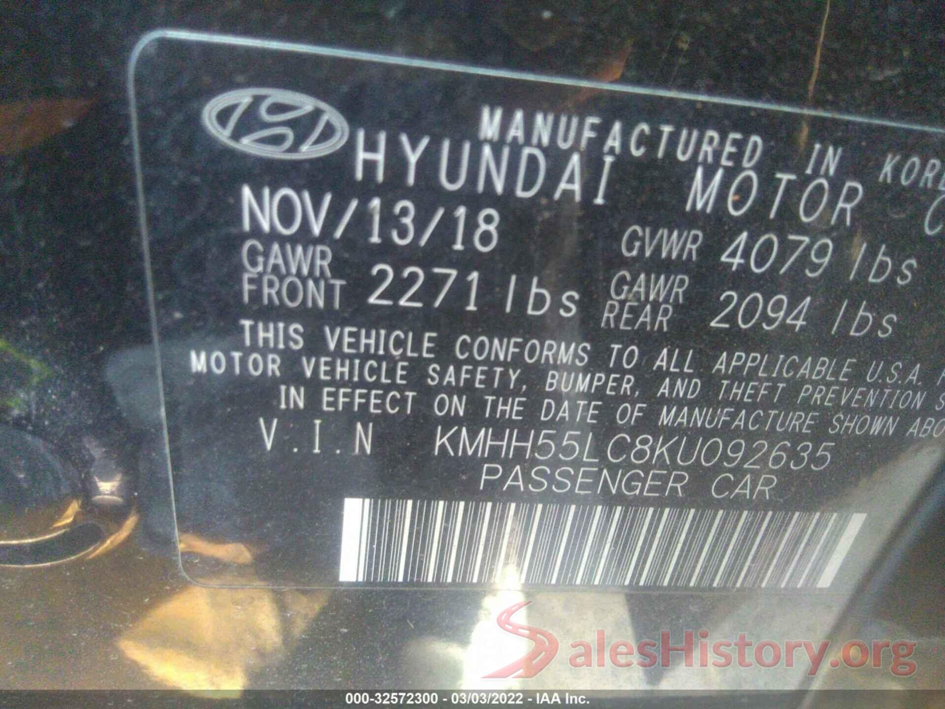 KMHH55LC8KU092635 2019 HYUNDAI ELANTRA GT