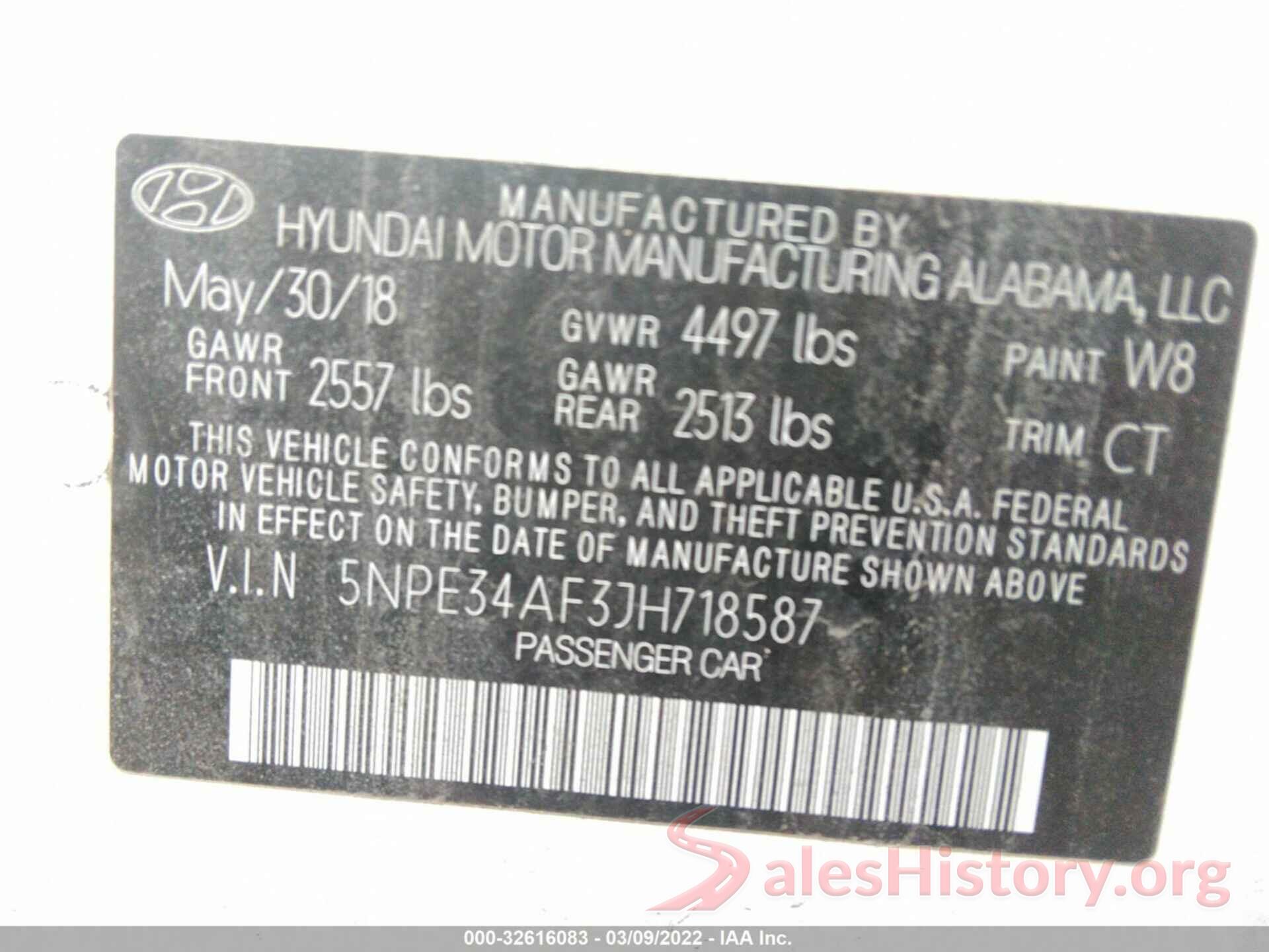 5NPE34AF3JH718587 2018 HYUNDAI SONATA