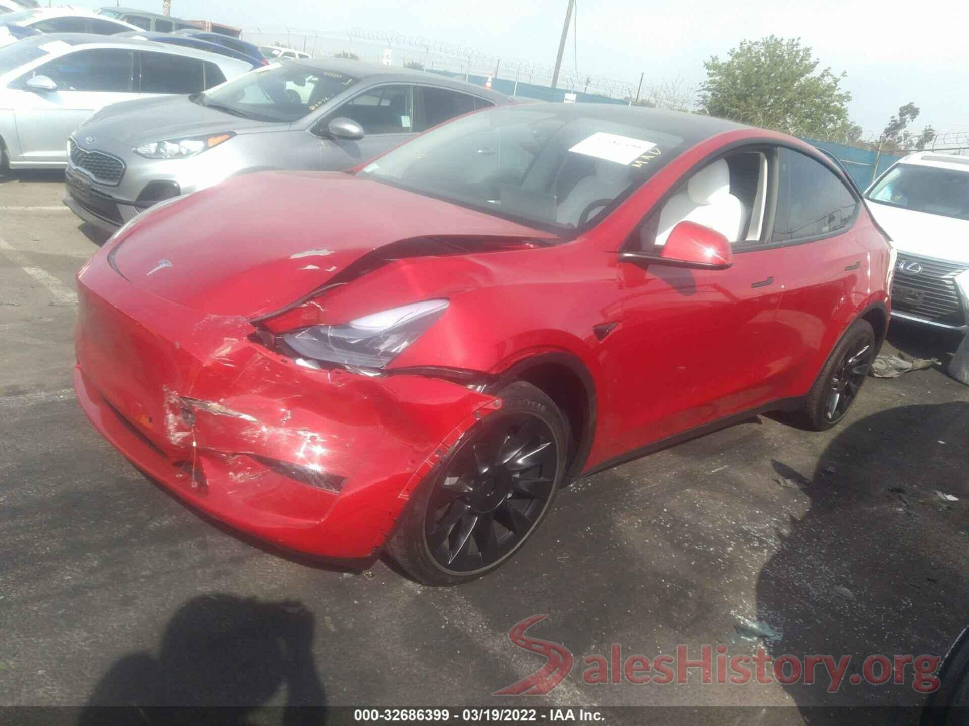 7SAYGDEEXNF369213 2022 TESLA MODEL Y