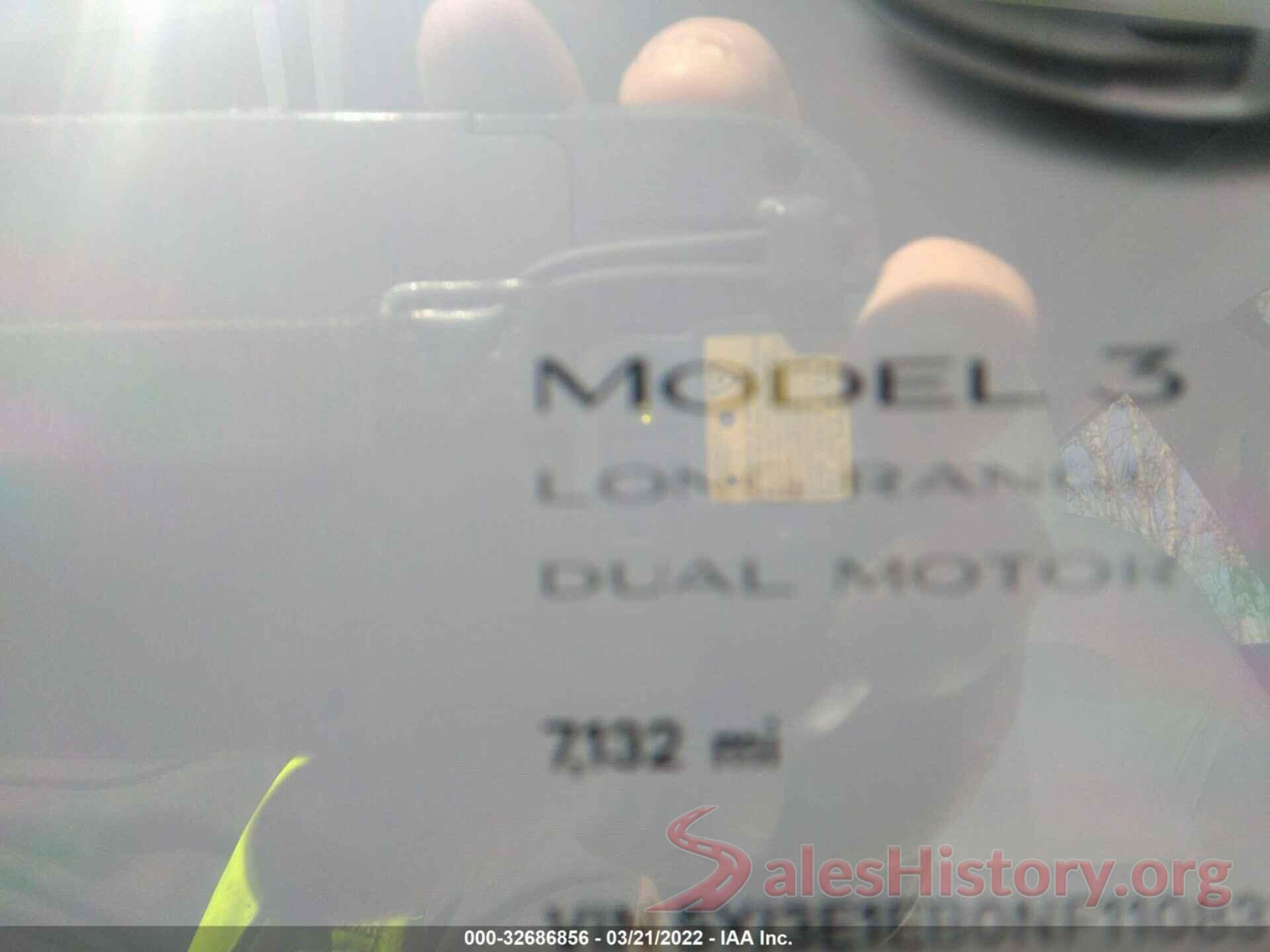 5YJ3E1EB0NF110831 2022 TESLA MODEL 3