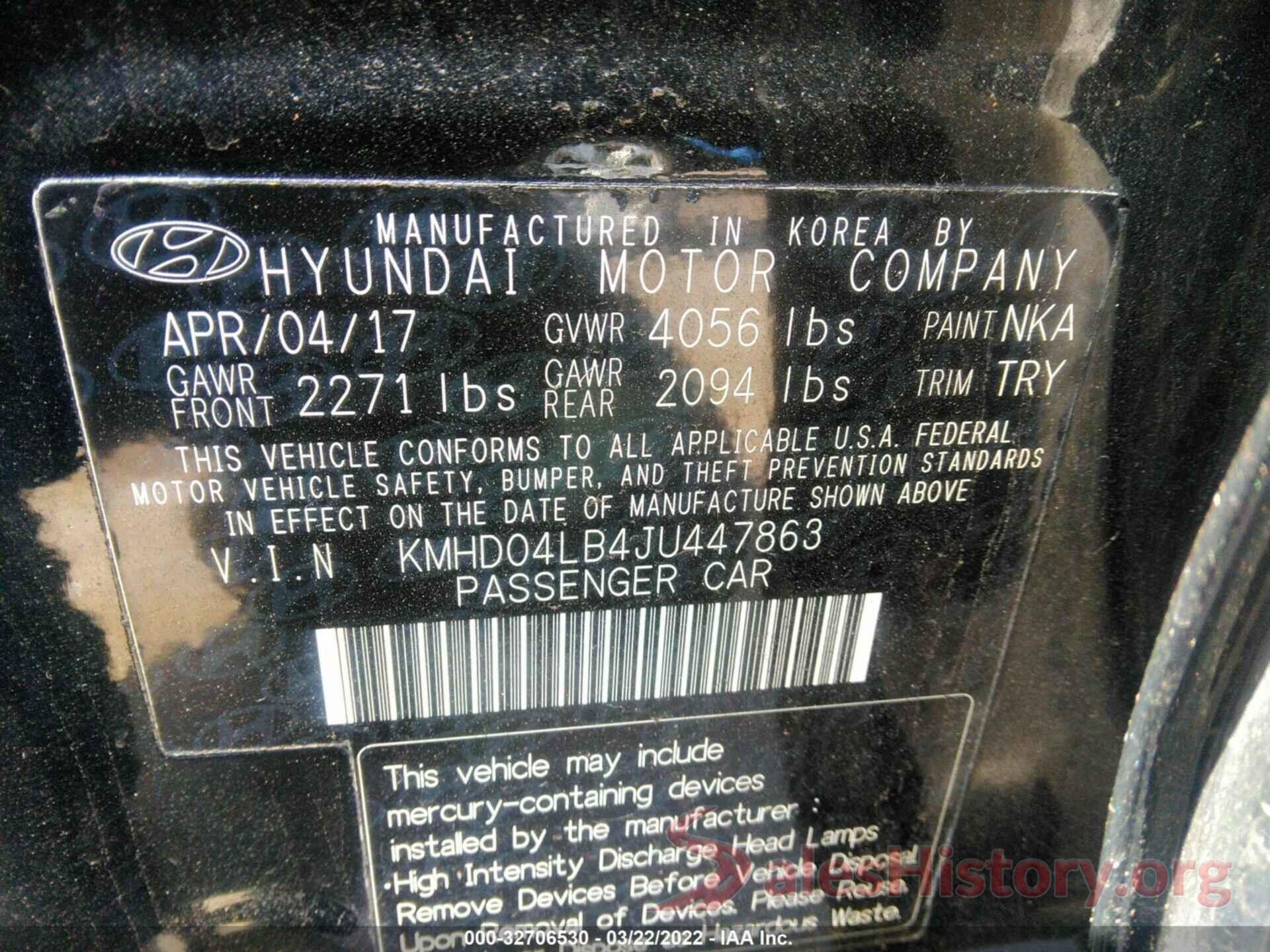 KMHD04LB4JU447863 2018 HYUNDAI ELANTRA