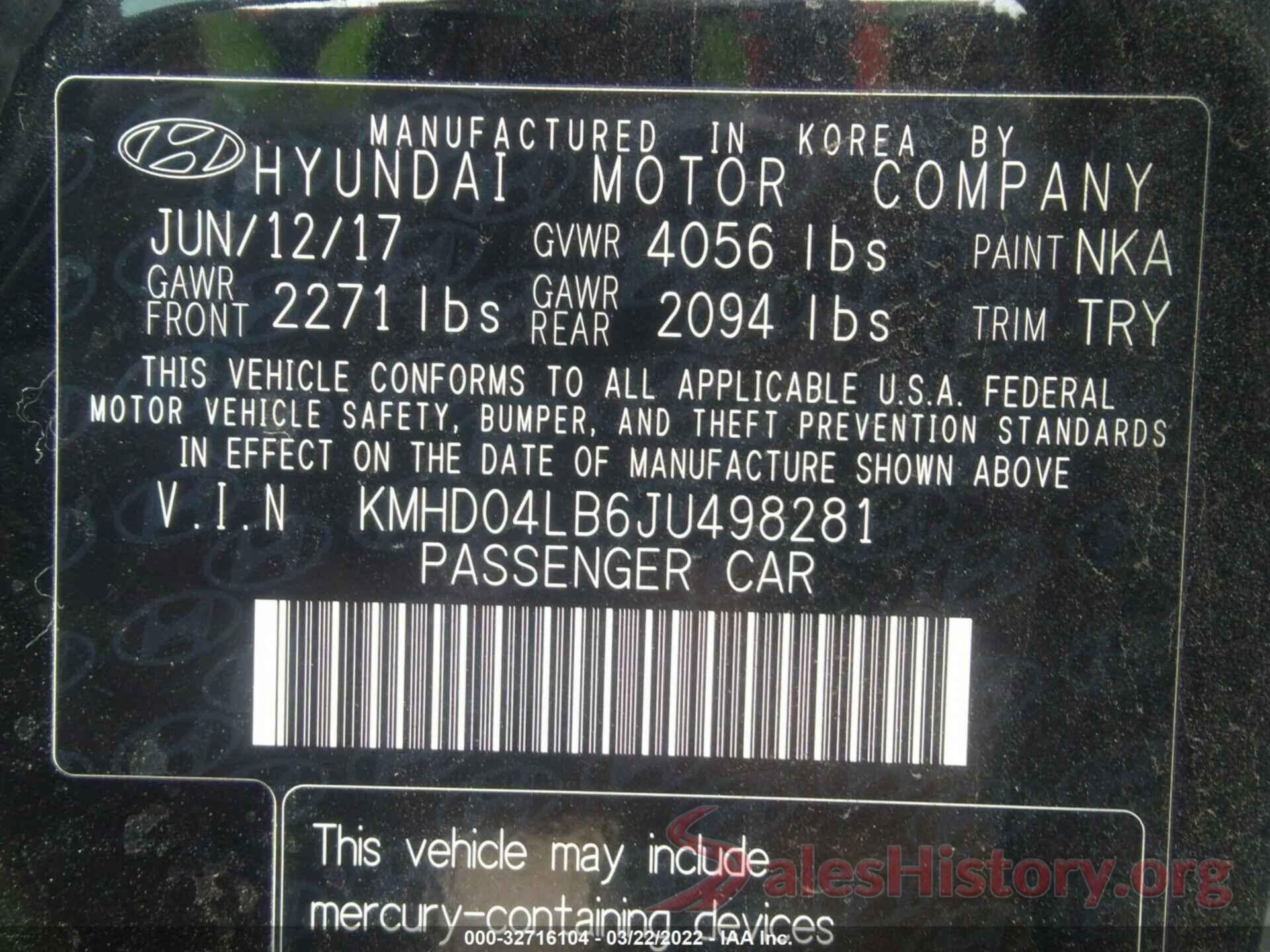 KMHD04LB6JU498281 2018 HYUNDAI ELANTRA