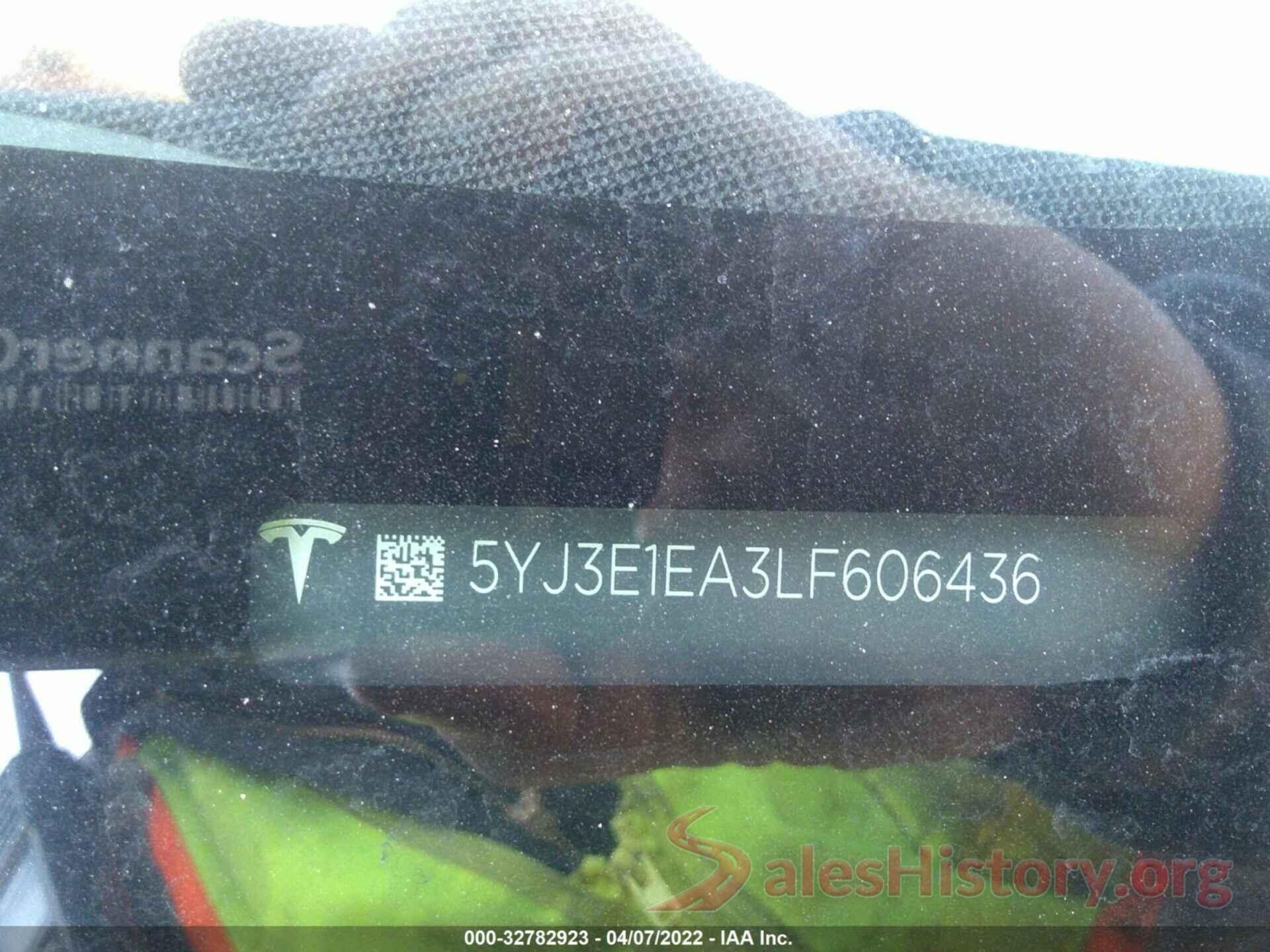 5YJ3E1EA3LF606436 2020 TESLA MODEL 3