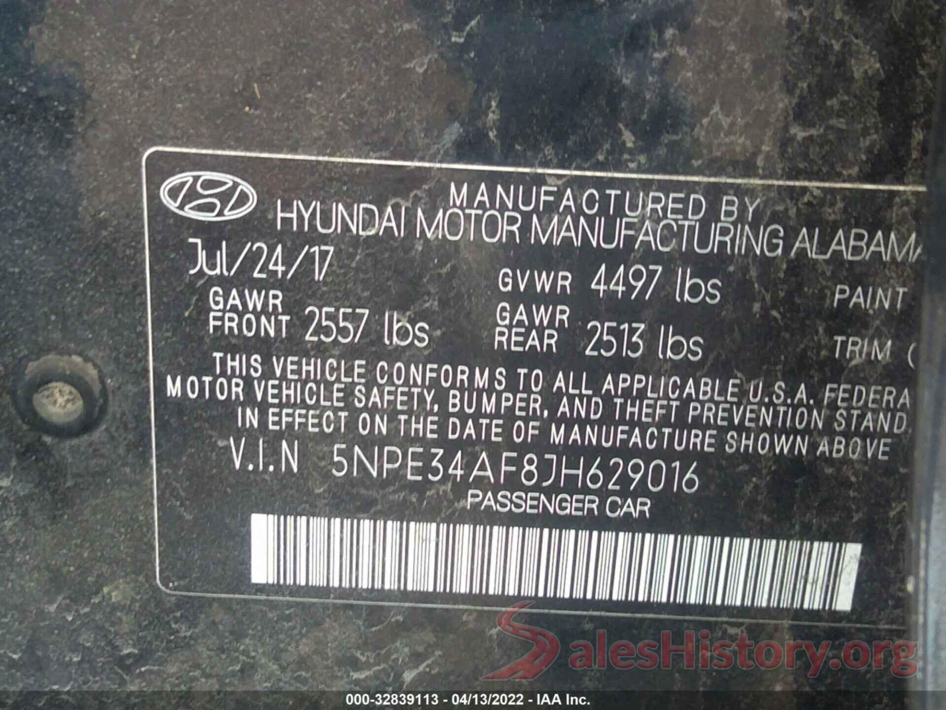 5NPE34AF8JH629016 2018 HYUNDAI SONATA