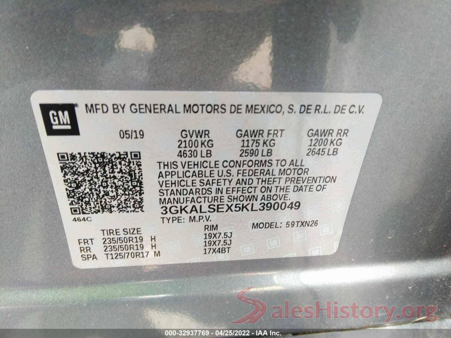 3GKALSEX5KL390049 2019 GMC TERRAIN