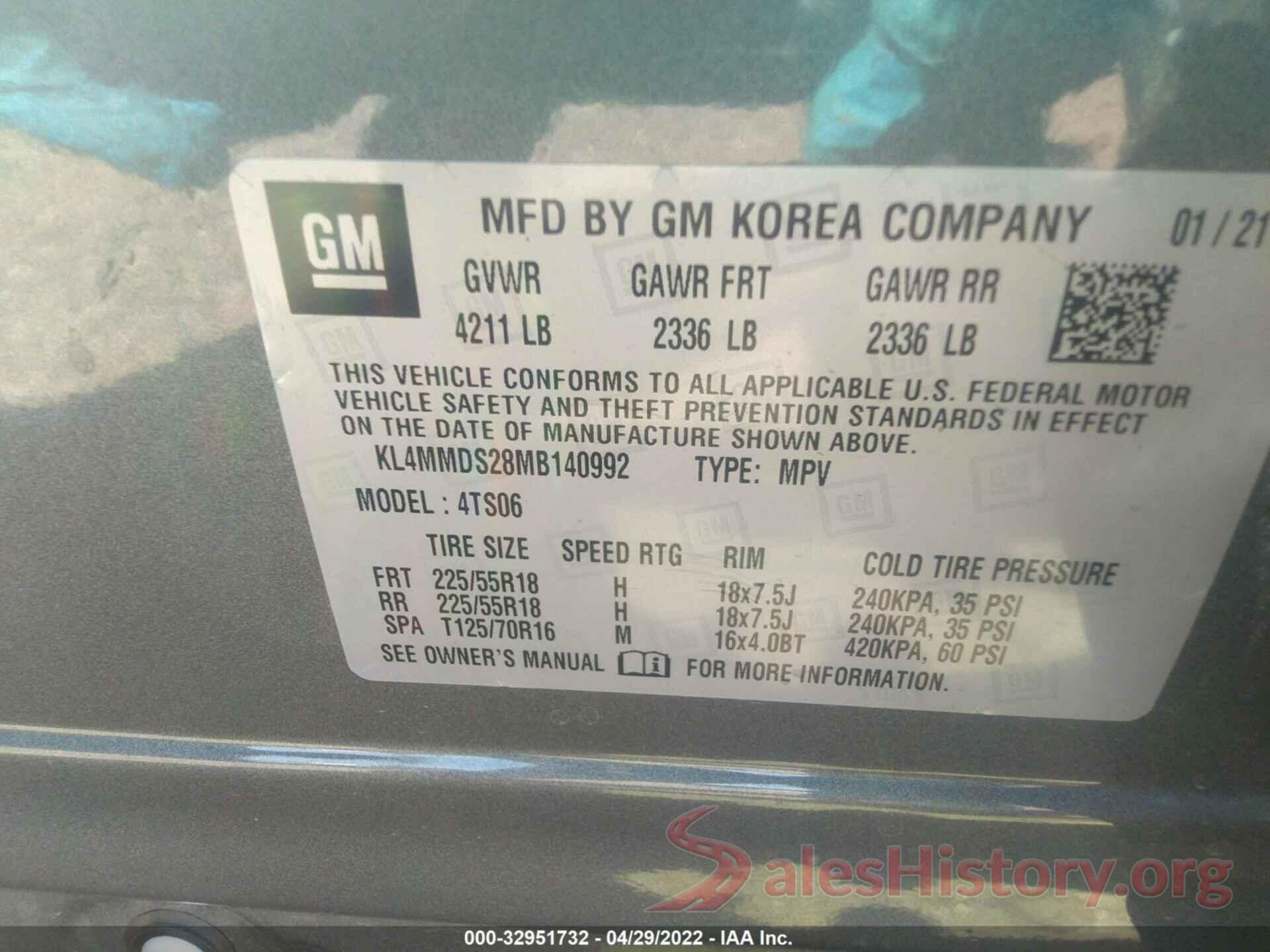 KL4MMDS28MB140992 2021 BUICK ENCORE GX