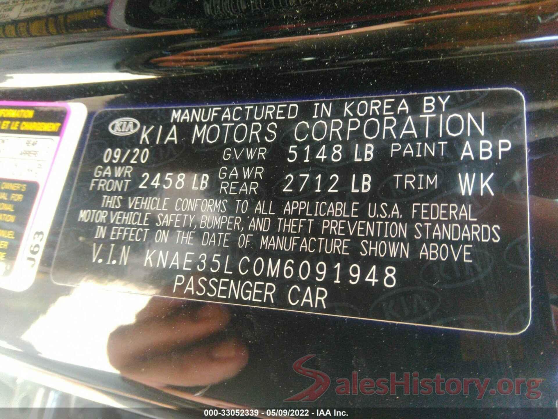 KNAE35LC0M6091948 2021 KIA STINGER