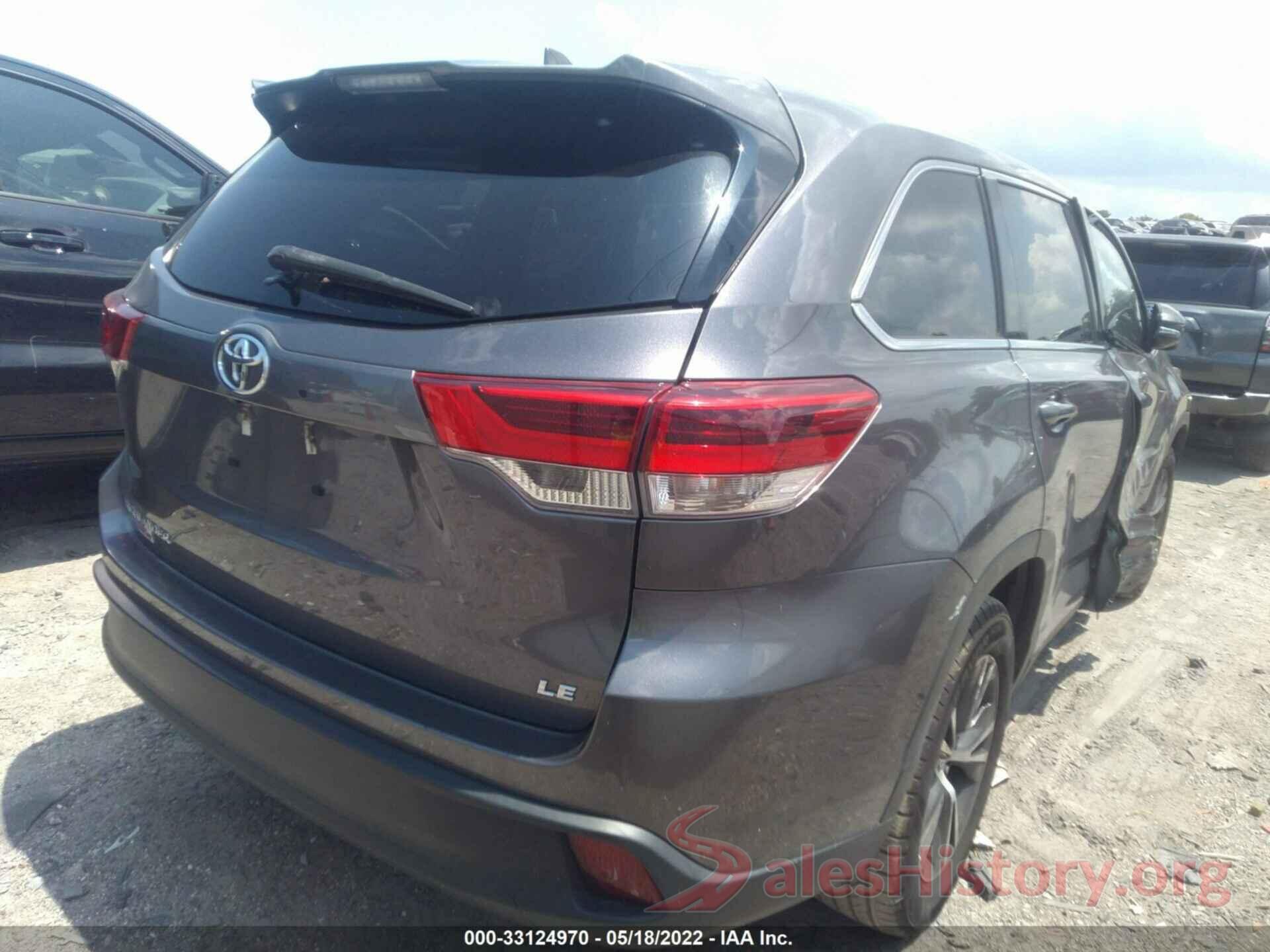 5TDZZRFH0KS348881 2019 TOYOTA HIGHLANDER