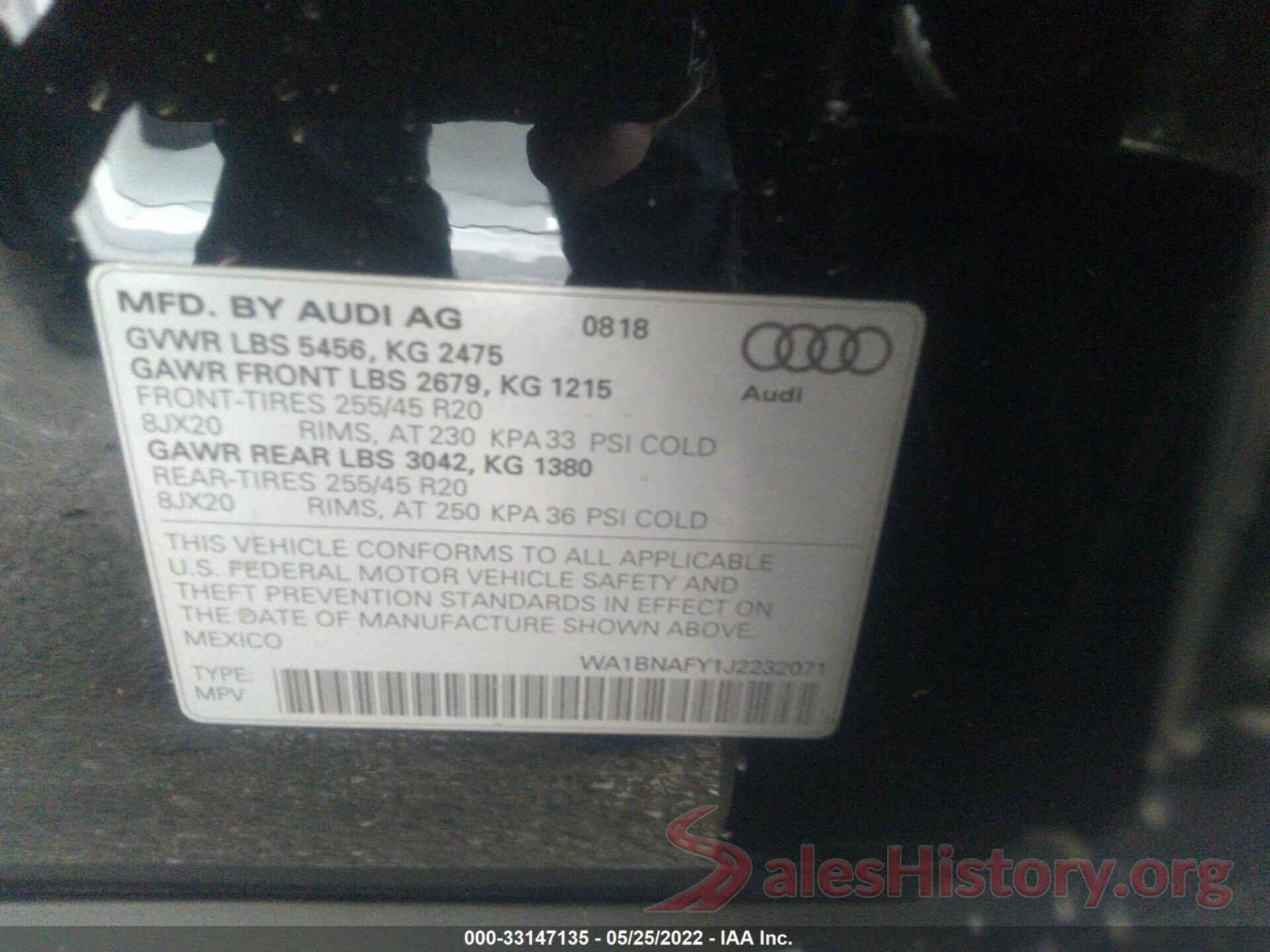 WA1BNAFY1J2232071 2018 AUDI Q5