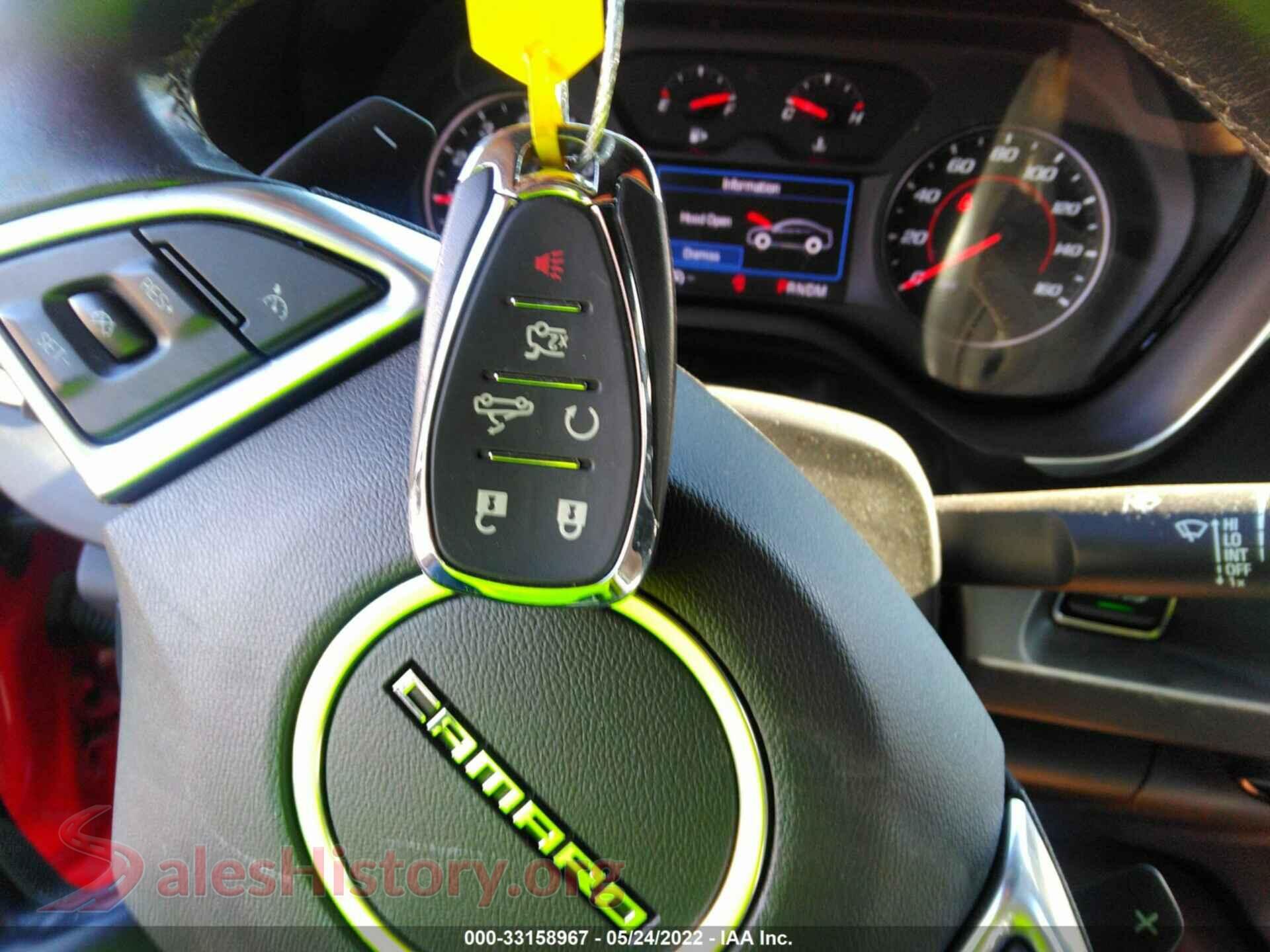2019 CHEVROLET CAMARO VIN 1G1FB3DS3K0132828, odometer mileage