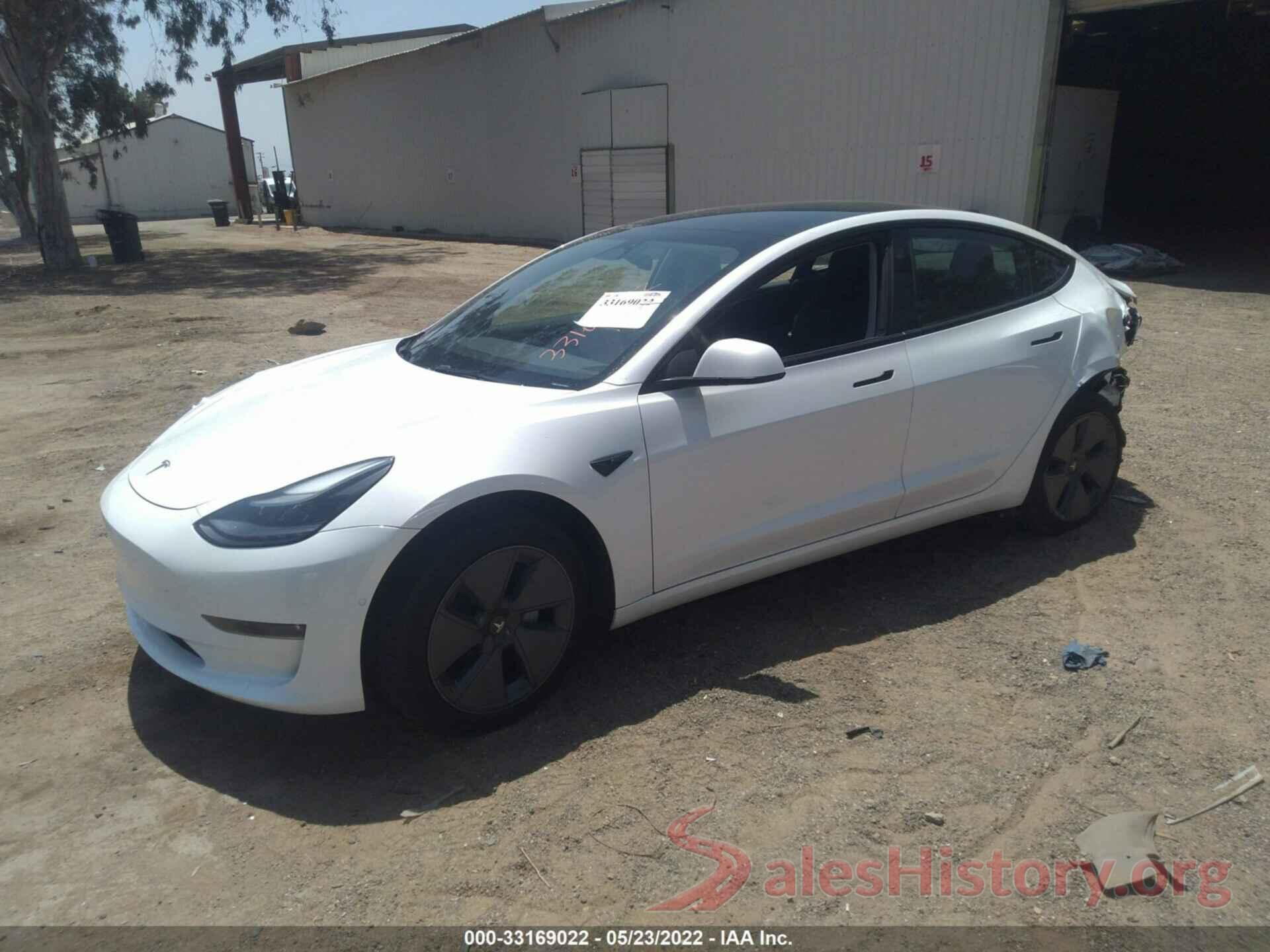 5YJ3E1EB7NF198180 2022 TESLA MODEL 3