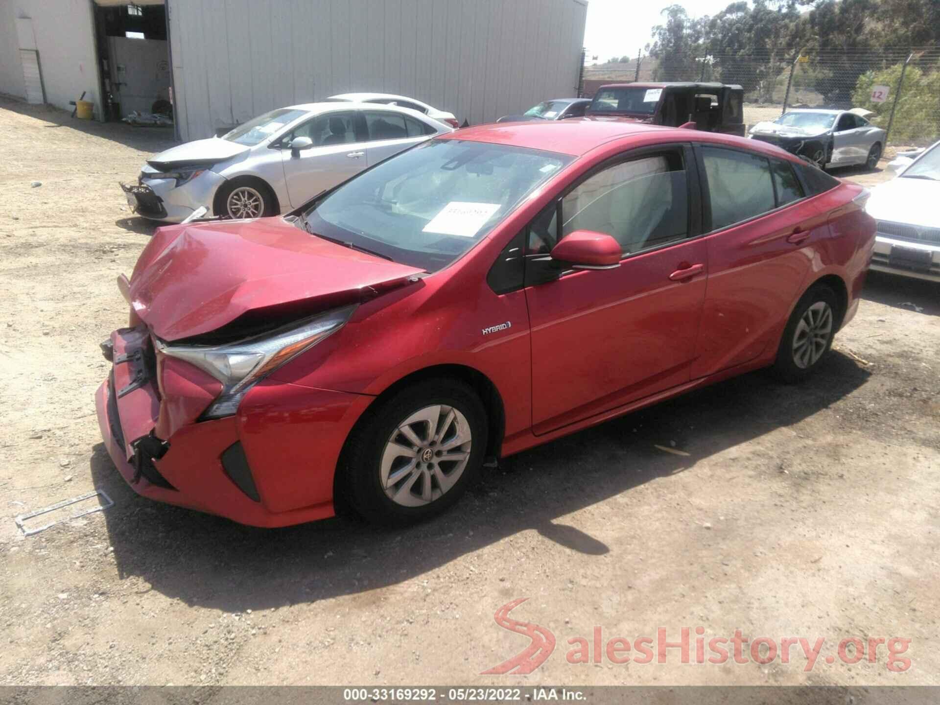 JTDKBRFUXG3514125 2016 TOYOTA PRIUS