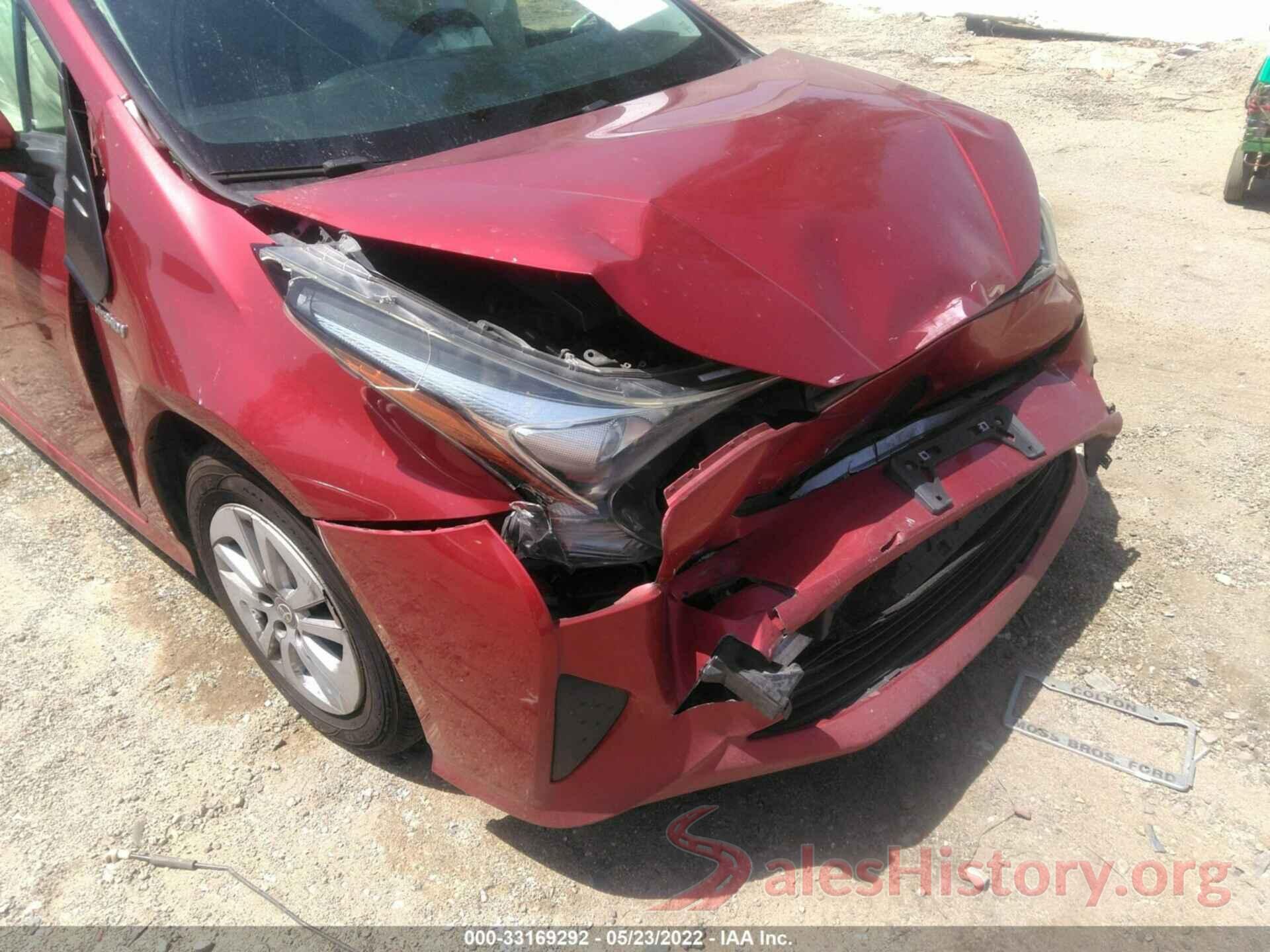 JTDKBRFUXG3514125 2016 TOYOTA PRIUS