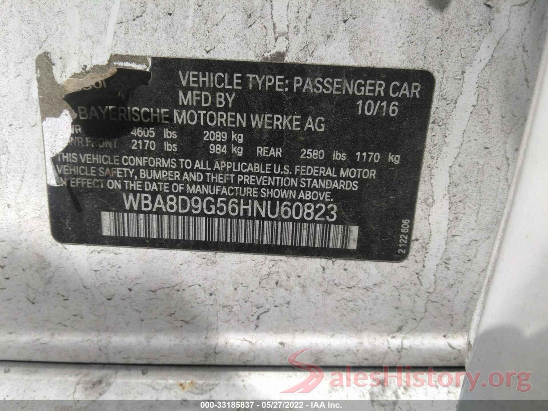 WBA8D9G56HNU60823 2017 BMW 3 SERIES