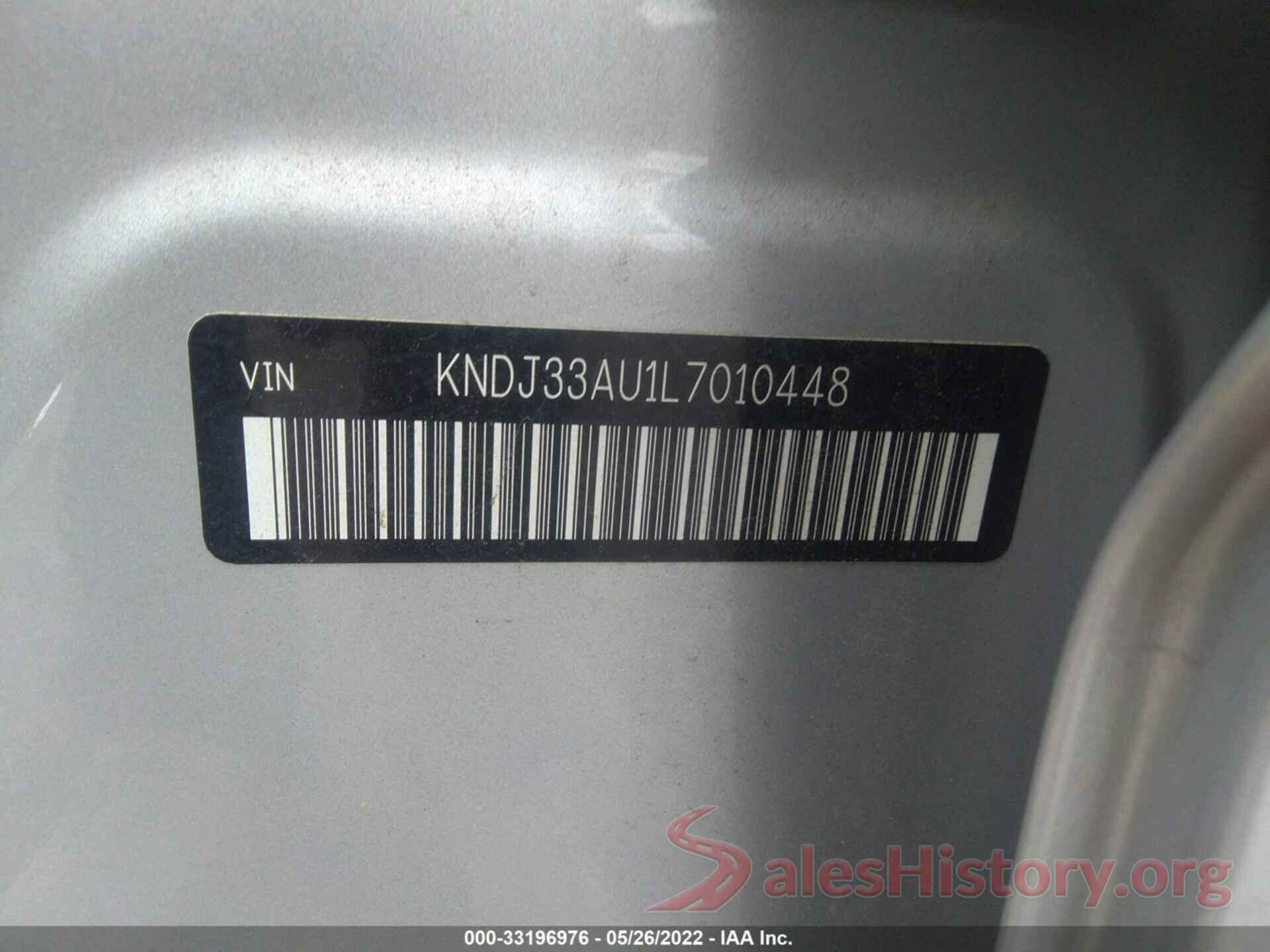 KNDJ33AU1L7010448 2020 KIA SOUL