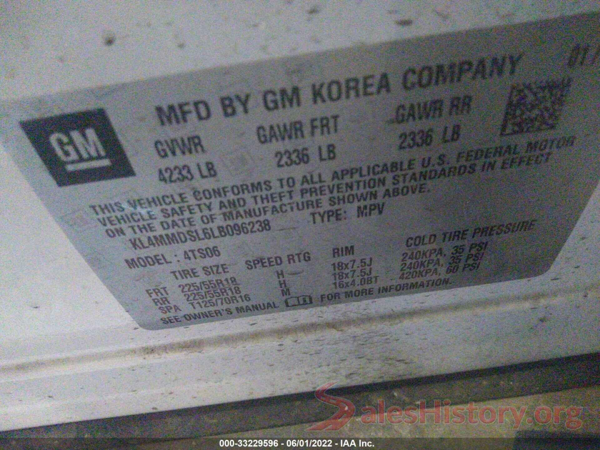 KL4MMDSL6LB096238 2020 BUICK ENCORE GX