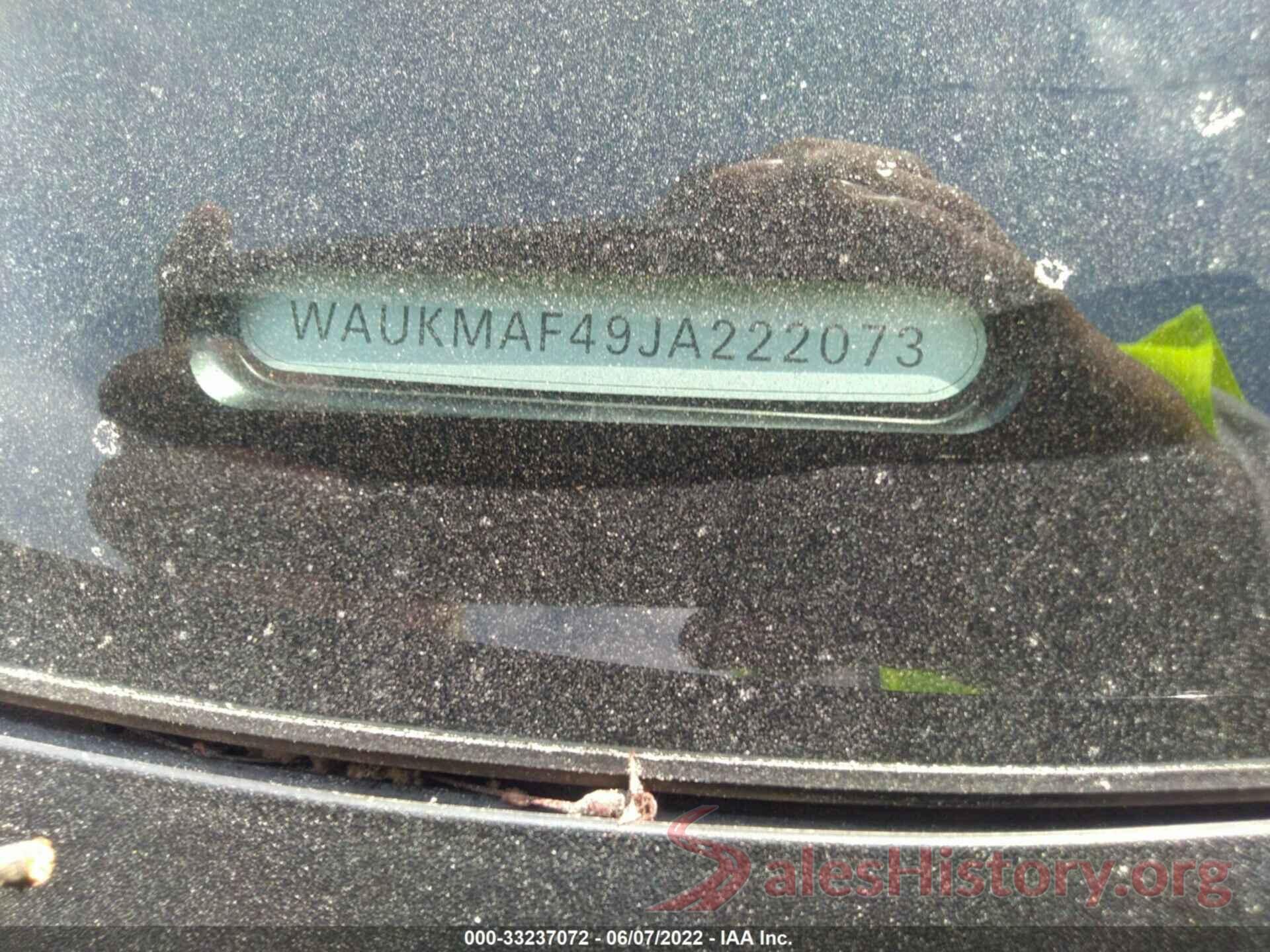 WAUKMAF49JA222073 2018 AUDI A4
