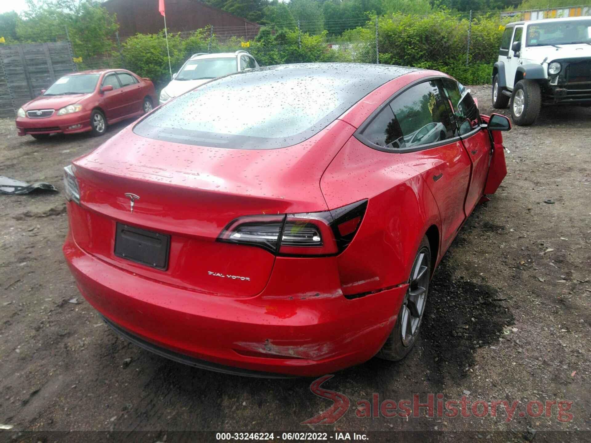 5YJ3E1EB1NF114306 2022 TESLA MODEL 3