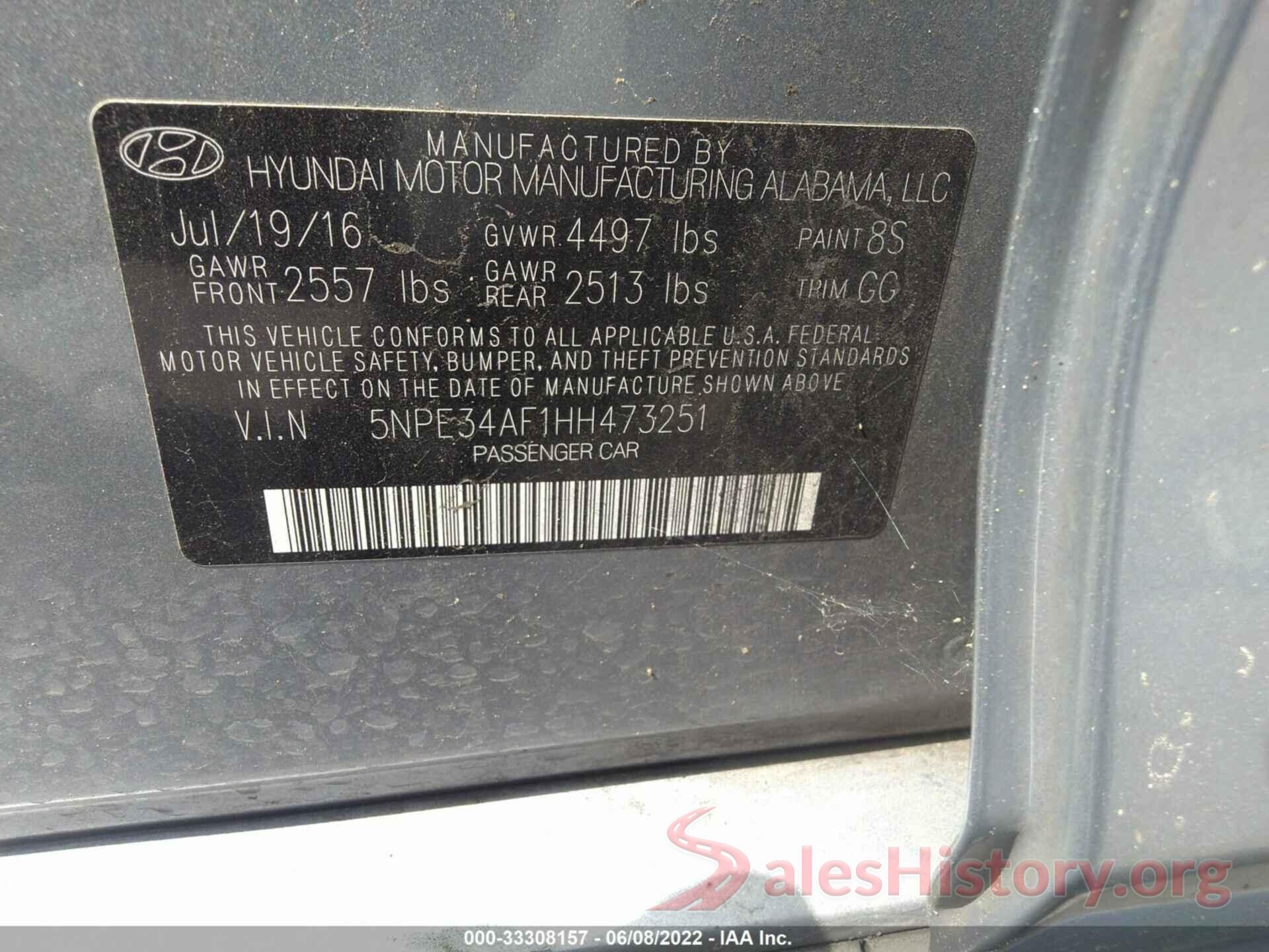 5NPE34AF1HH473251 2017 HYUNDAI SONATA