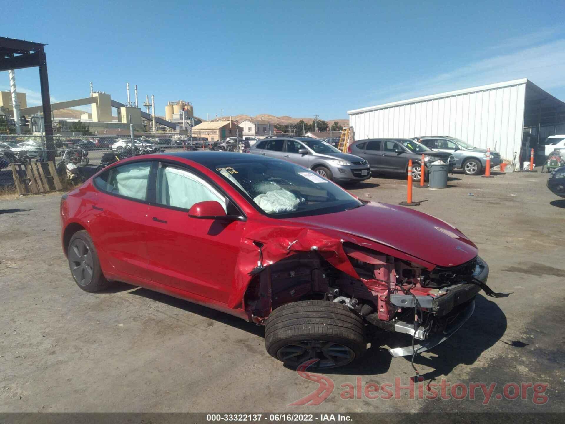 5YJ3E1EB9NF167982 2022 TESLA MODEL 3