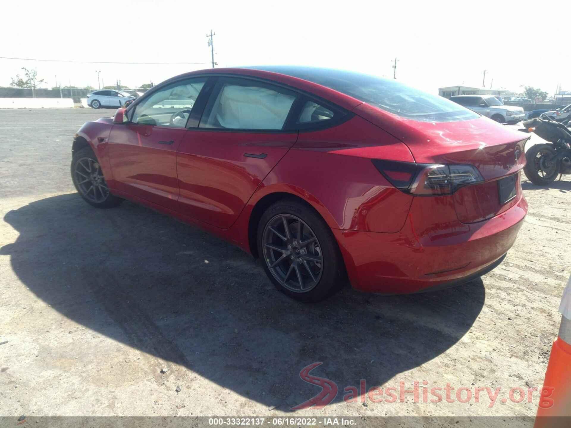 5YJ3E1EB9NF167982 2022 TESLA MODEL 3