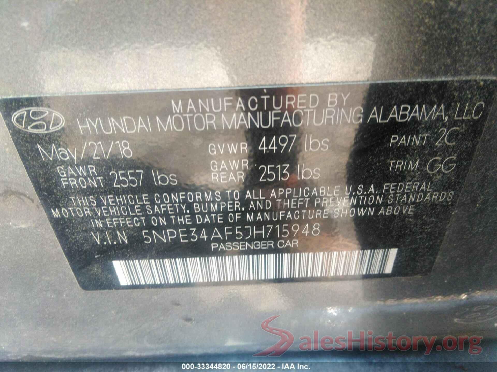 5NPE34AF5JH715948 2018 HYUNDAI SONATA