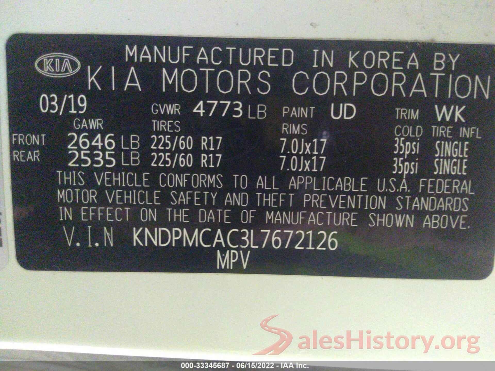 KNDPMCAC3L7672126 2020 KIA SPORTAGE