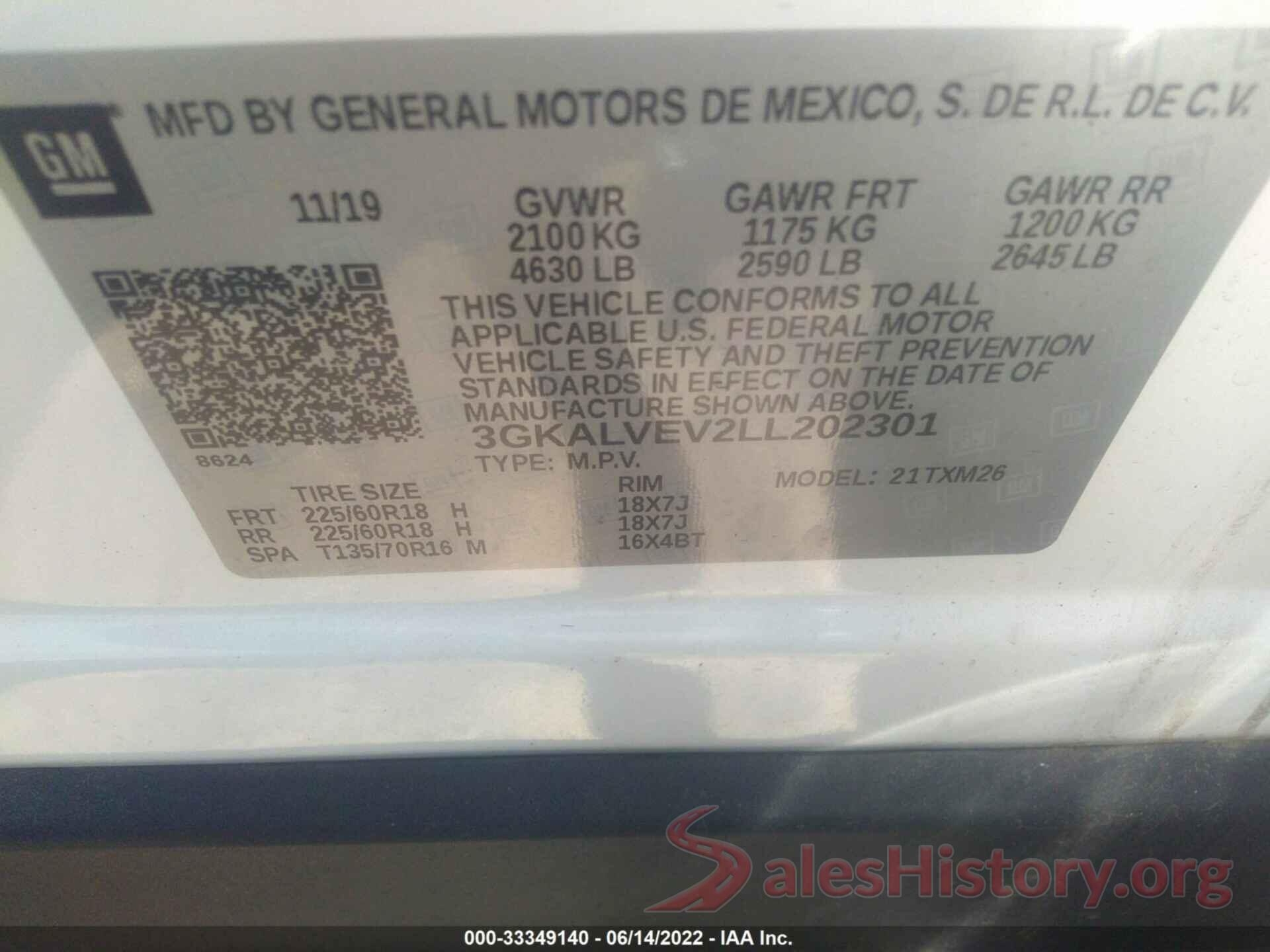 3GKALVEV2LL202301 2020 GMC TERRAIN