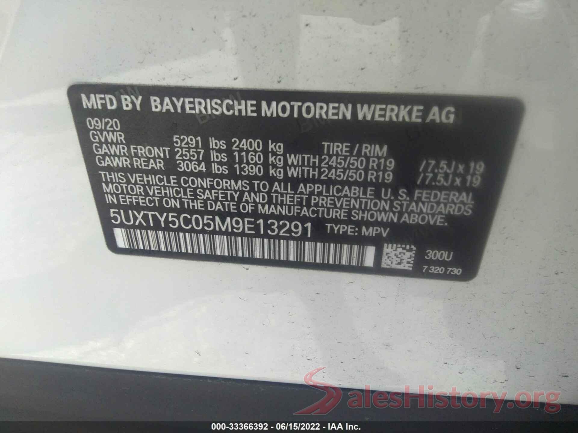 5UXTY5C05M9E13291 2021 BMW X3