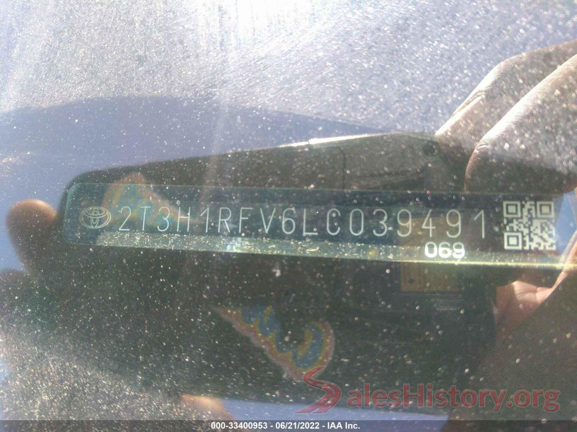 2T3H1RFV6LC039491 2020 TOYOTA RAV4