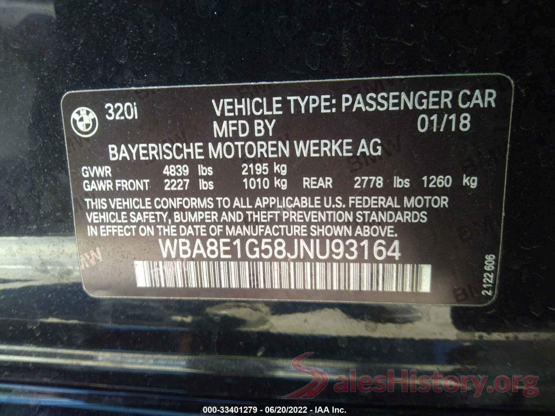 WBA8E1G58JNU93164 2018 BMW 3 SERIES