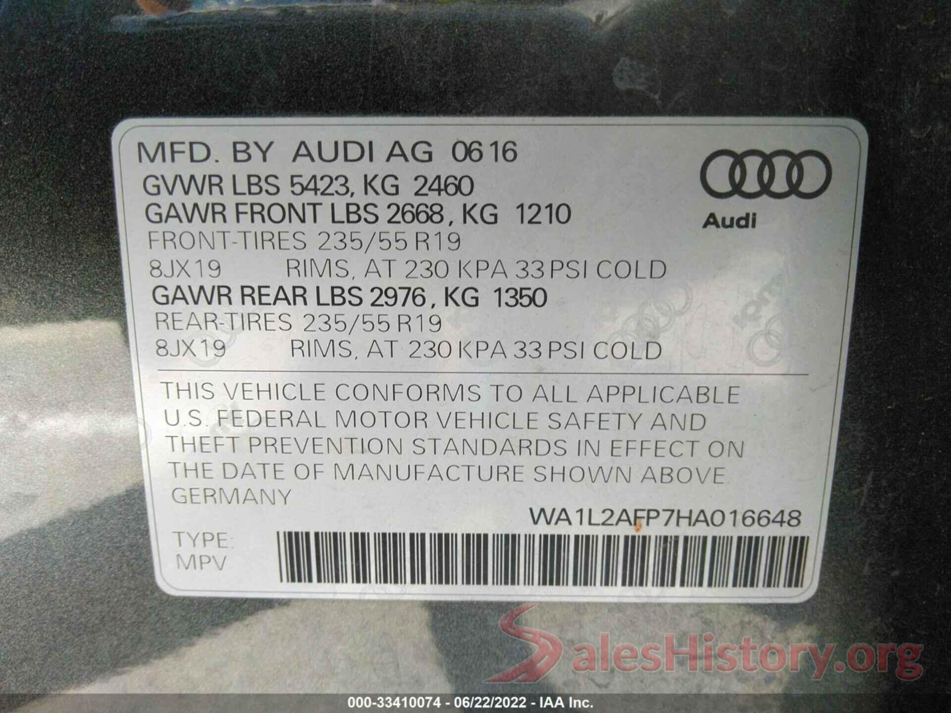 WA1L2AFP7HA016648 2017 AUDI Q5