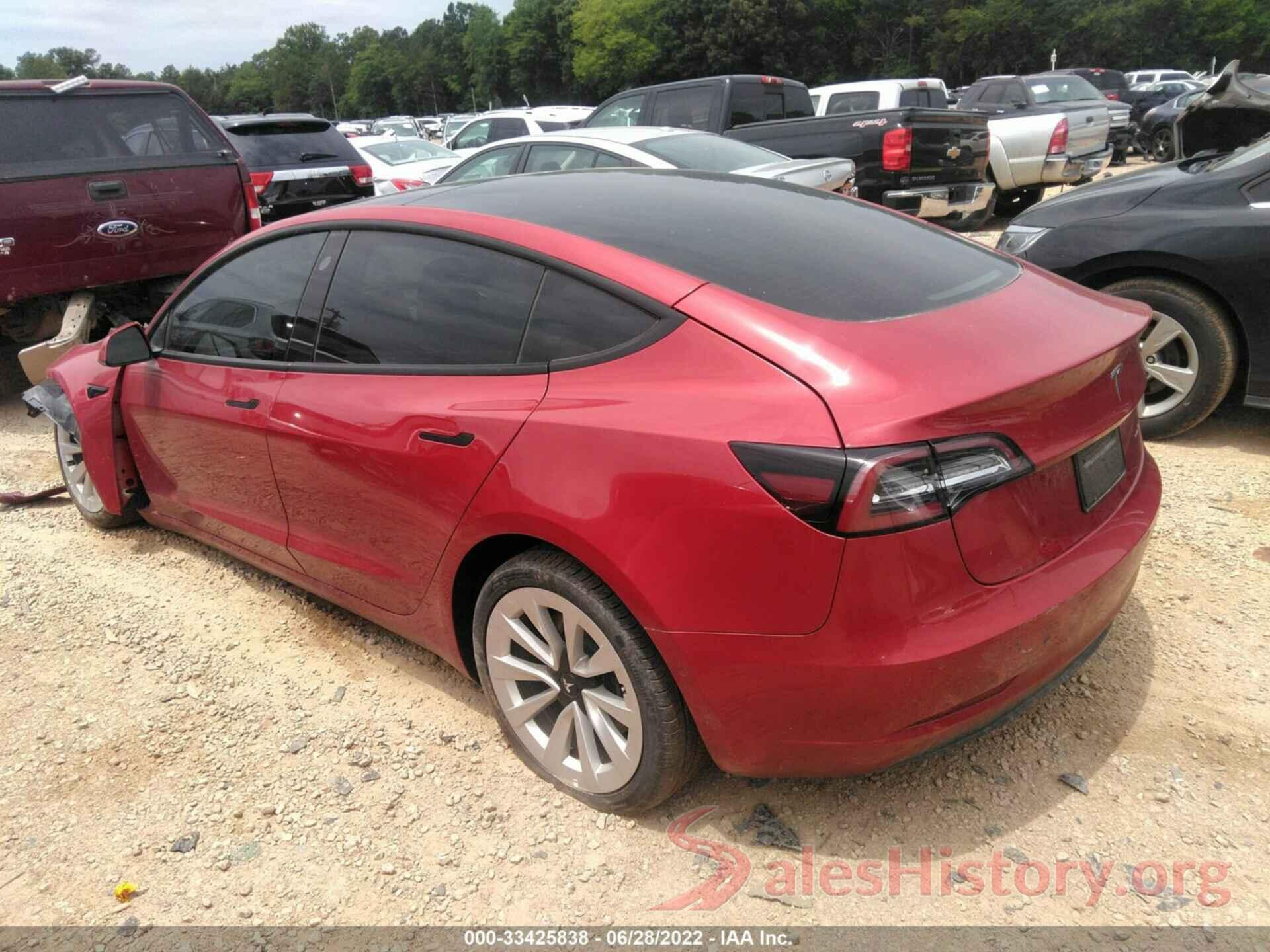 5YJ3E1EB5NF117709 2022 TESLA MODEL 3