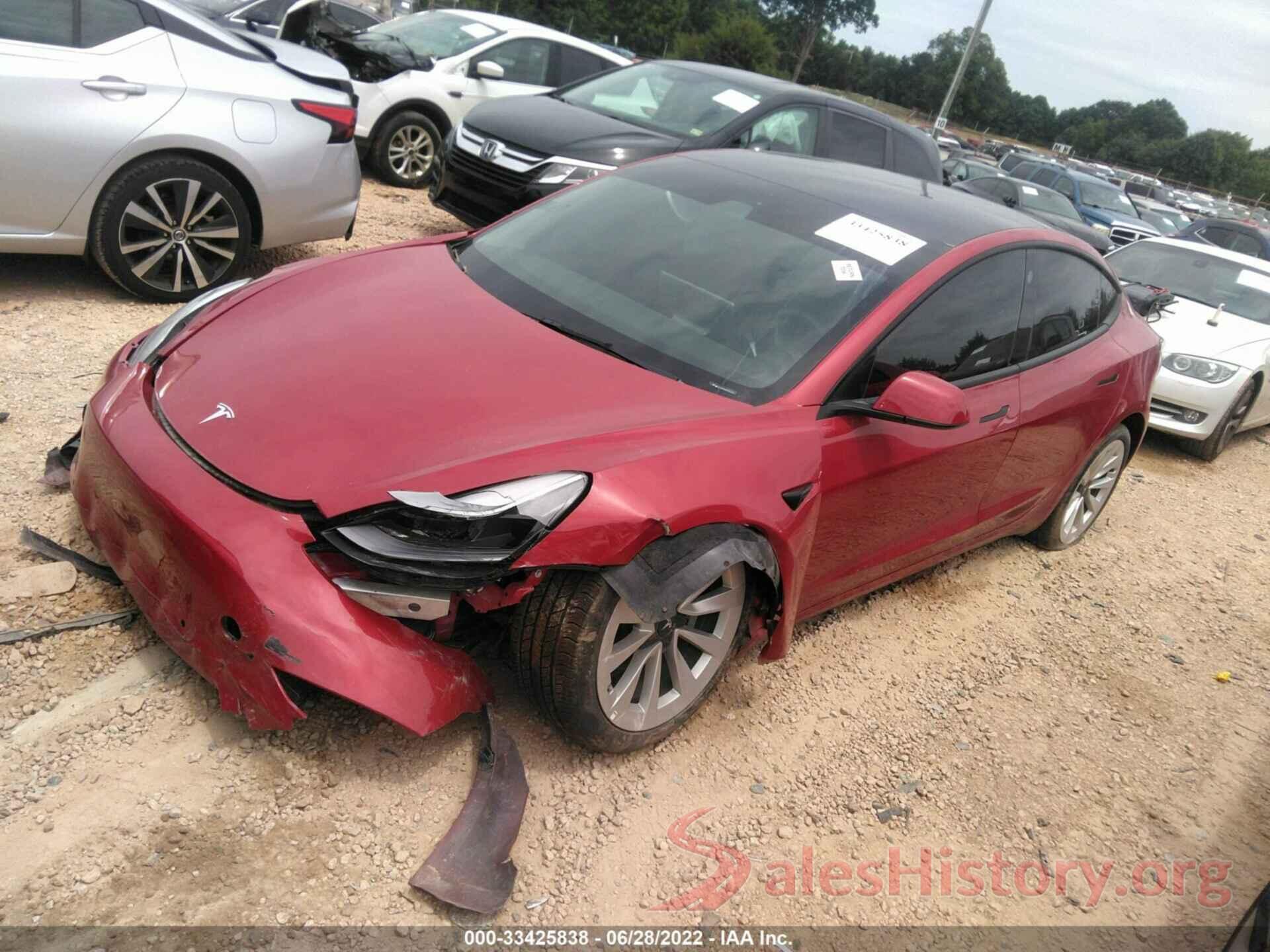 5YJ3E1EB5NF117709 2022 TESLA MODEL 3