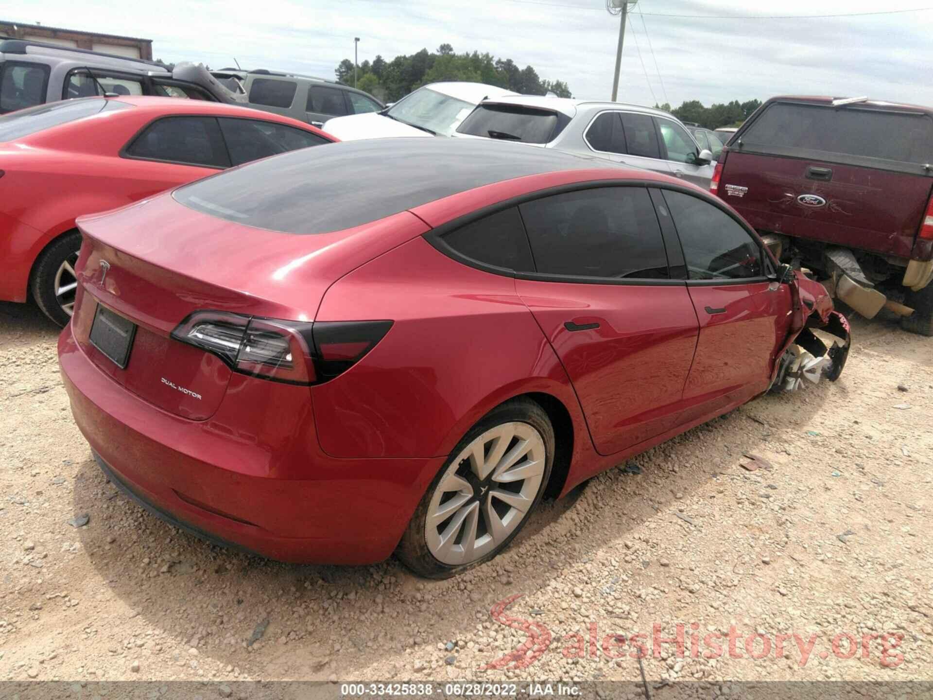 5YJ3E1EB5NF117709 2022 TESLA MODEL 3