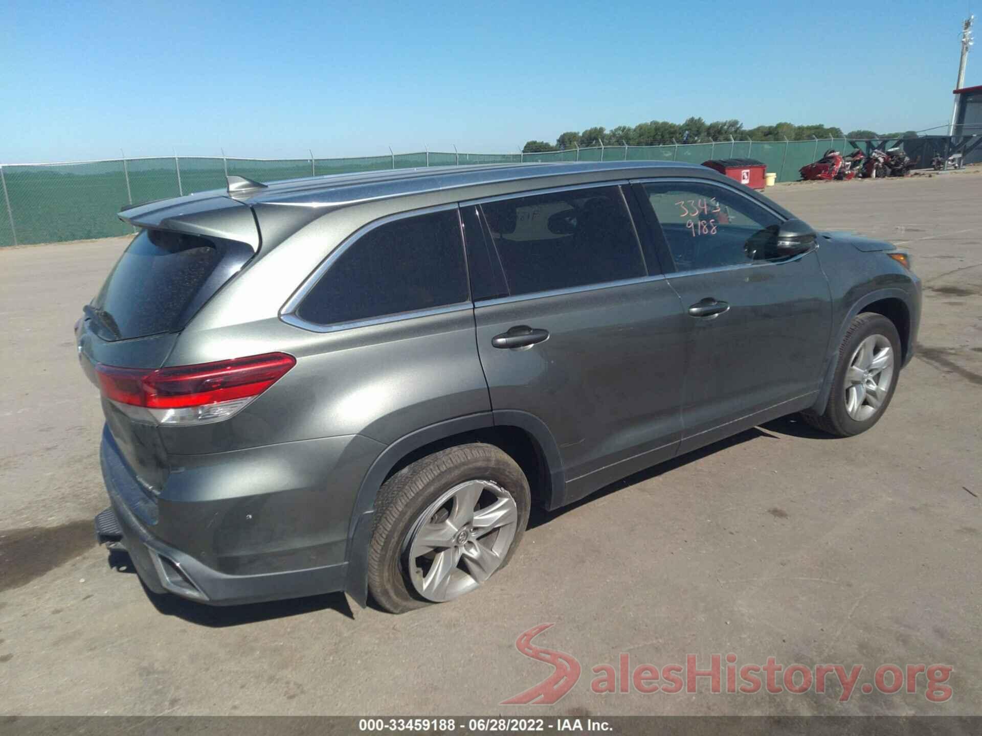 5TDDZRFH0HS377834 2017 TOYOTA HIGHLANDER