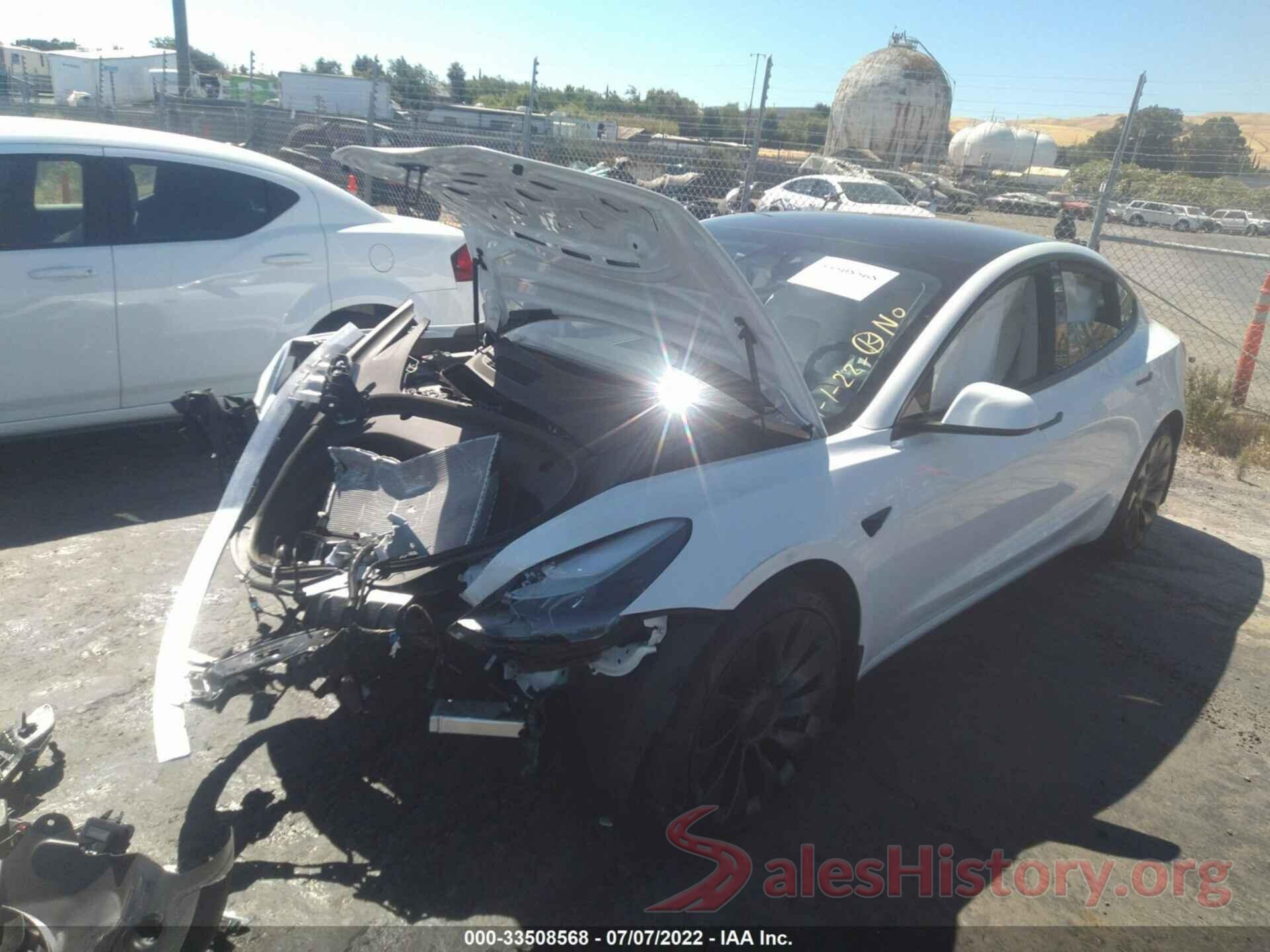 5YJ3E1EC1NF242036 2022 TESLA MODEL 3