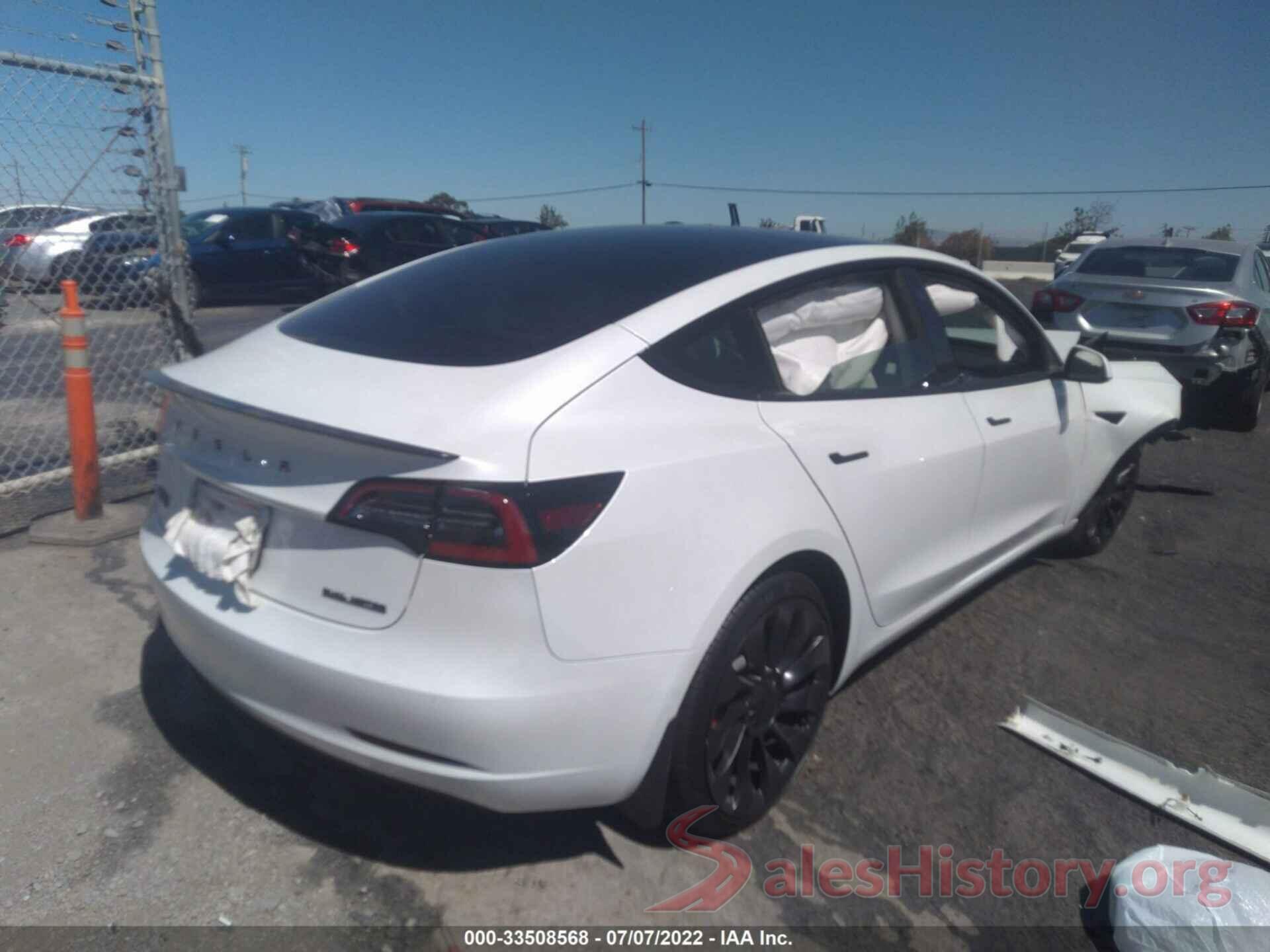 5YJ3E1EC1NF242036 2022 TESLA MODEL 3