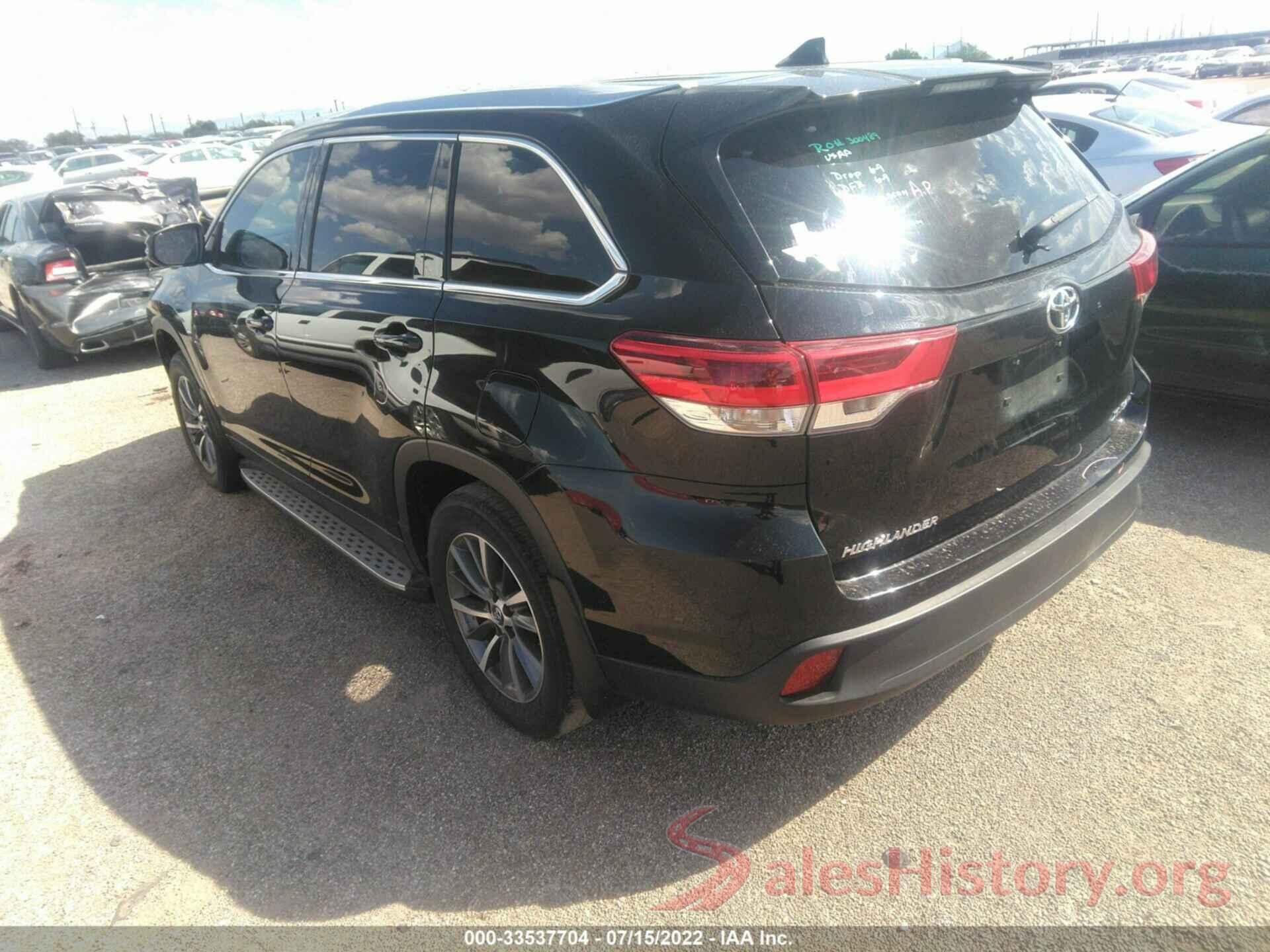 5TDJZRFH1KS584386 2019 TOYOTA HIGHLANDER