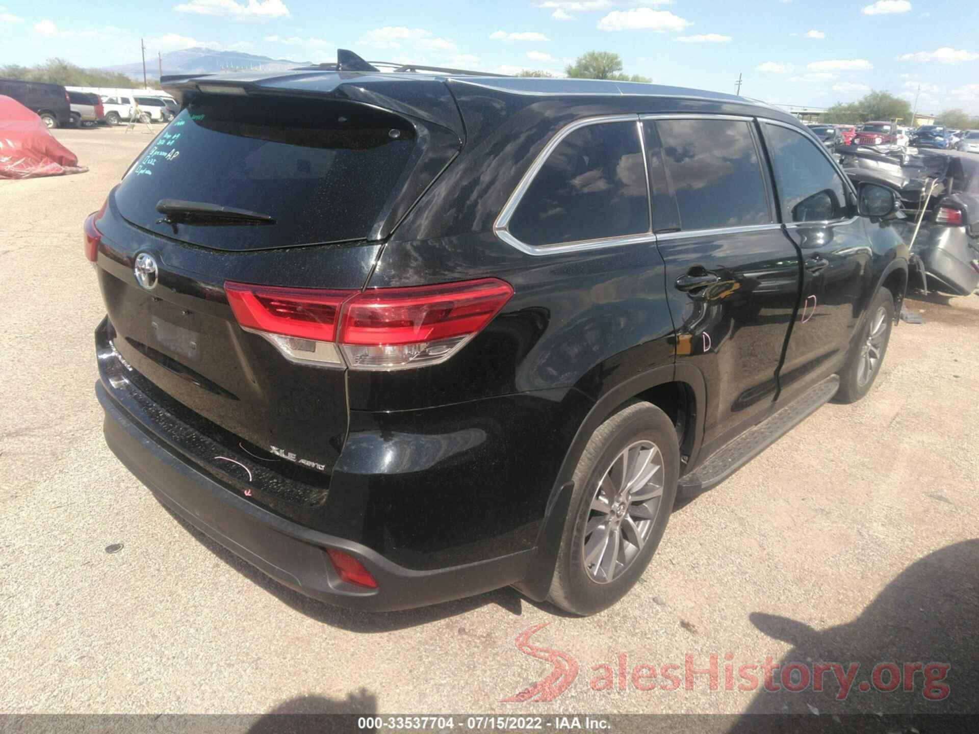 5TDJZRFH1KS584386 2019 TOYOTA HIGHLANDER