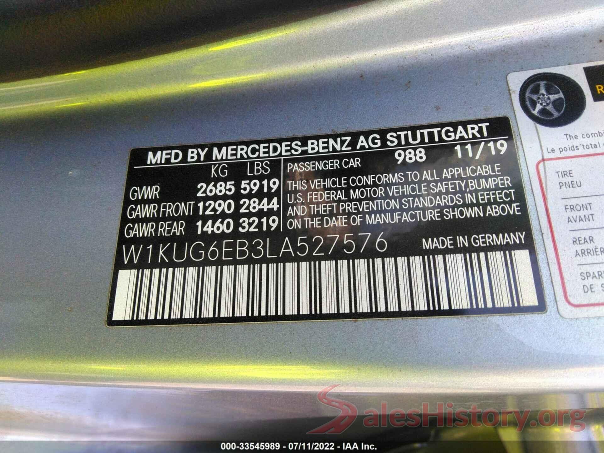 W1KUG6EB3LA527576 2020 MERCEDES-BENZ S-CLASS