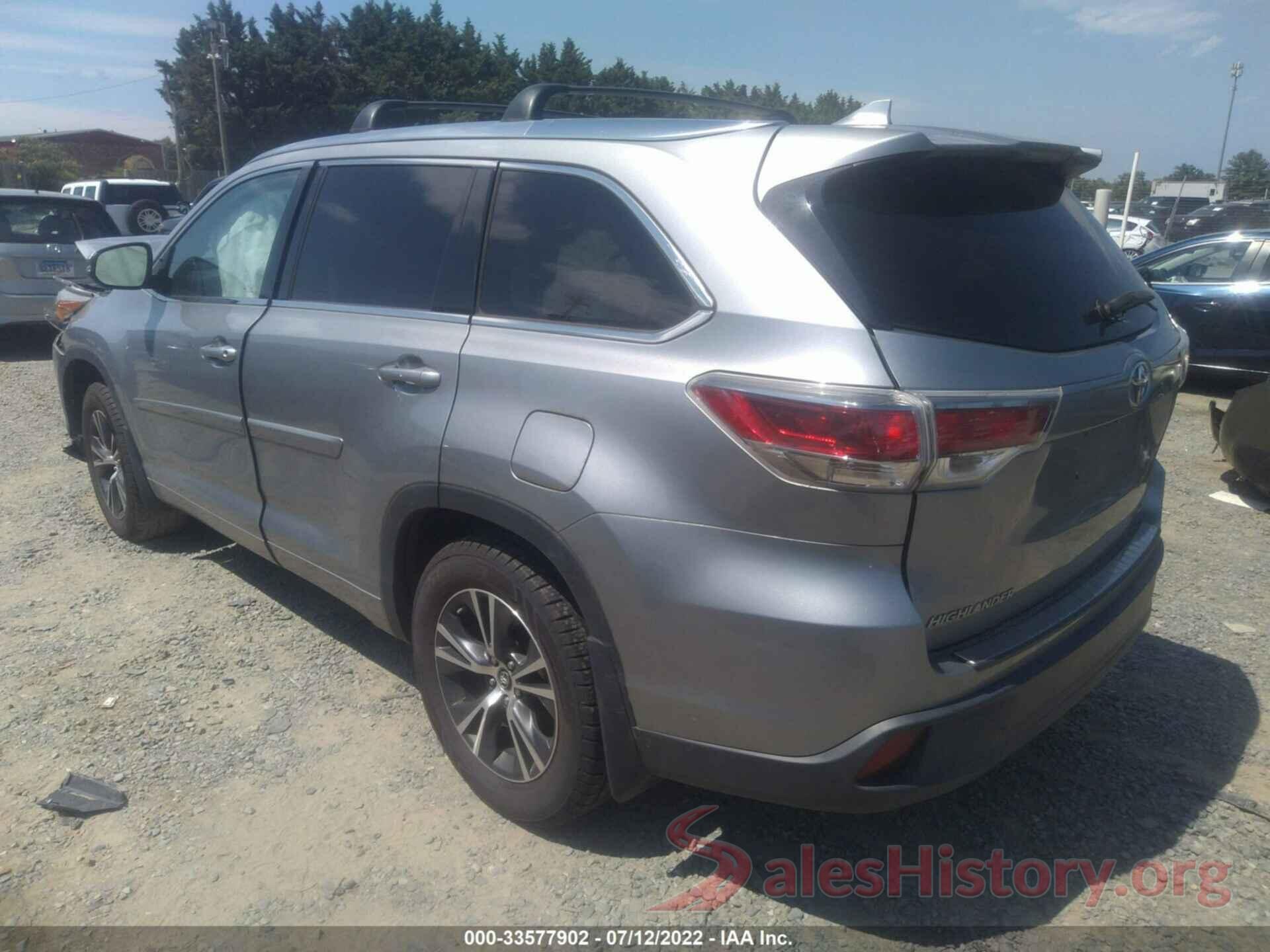 5TDJKRFH6GS326862 2016 TOYOTA HIGHLANDER