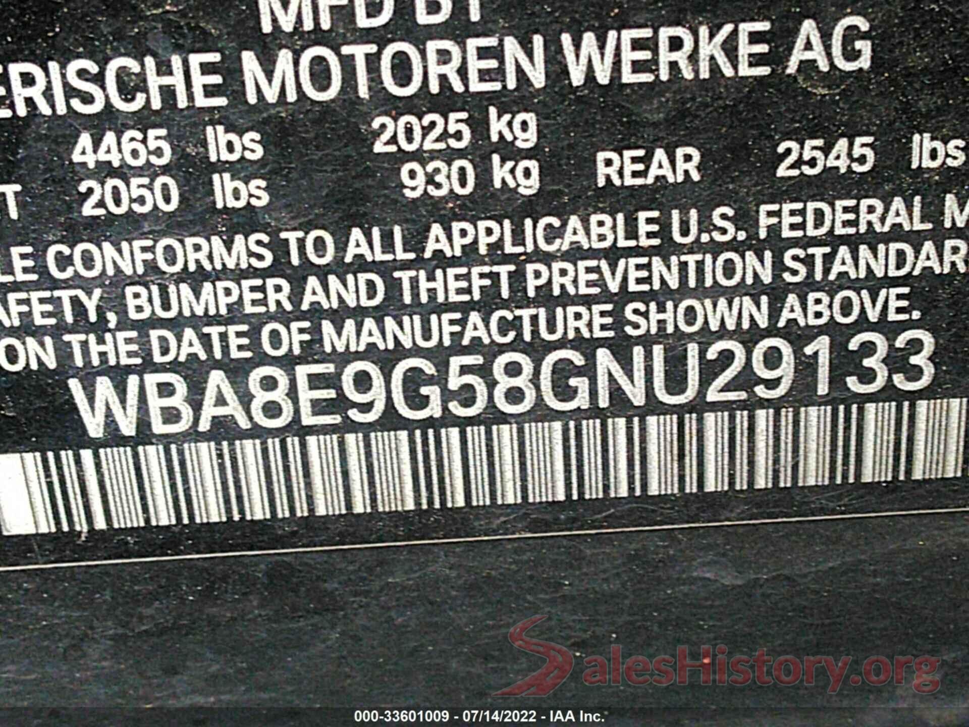 WBA8E9G58GNU29133 2016 BMW 3 SERIES