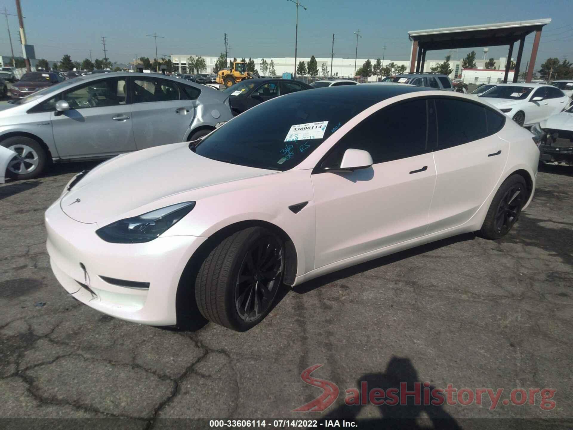 5YJ3E1EB9NF130964 2022 TESLA MODEL 3