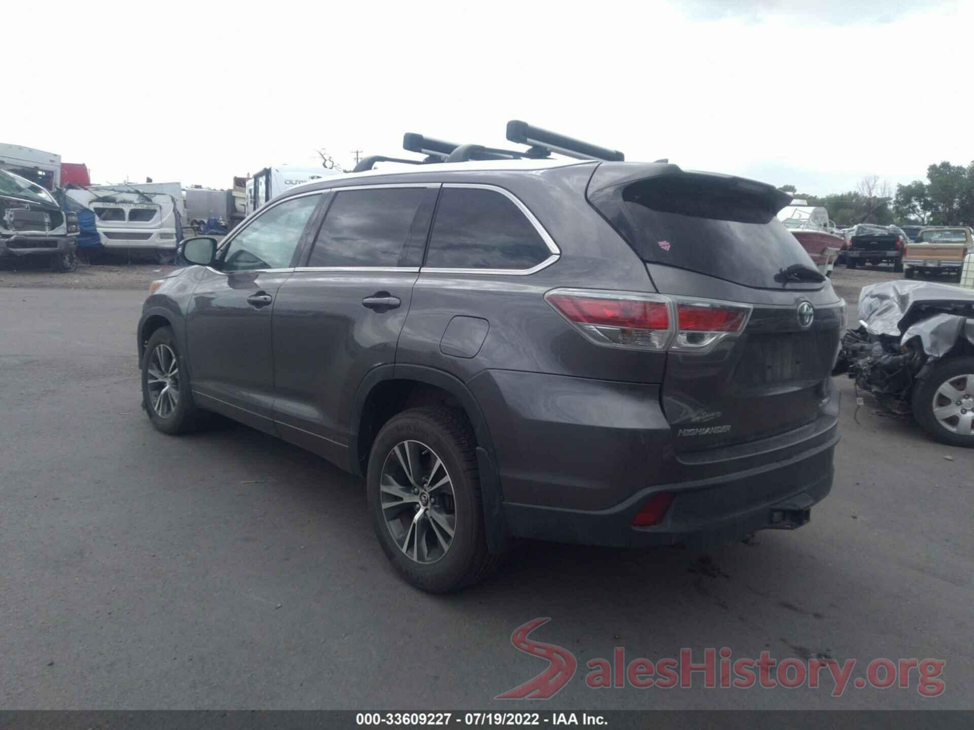 5TDJKRFH2GS355243 2016 TOYOTA HIGHLANDER